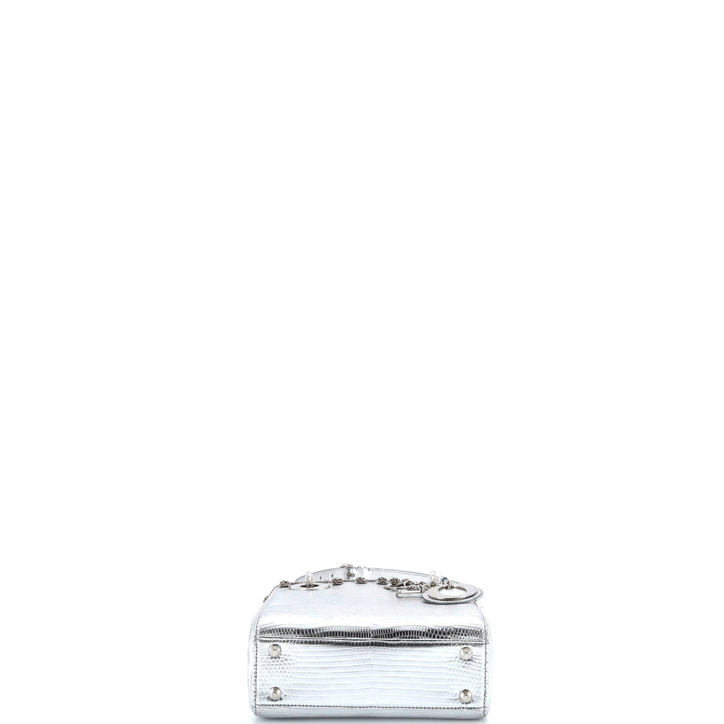 Lady Dior Bag Lizard with Metal Applique Mini