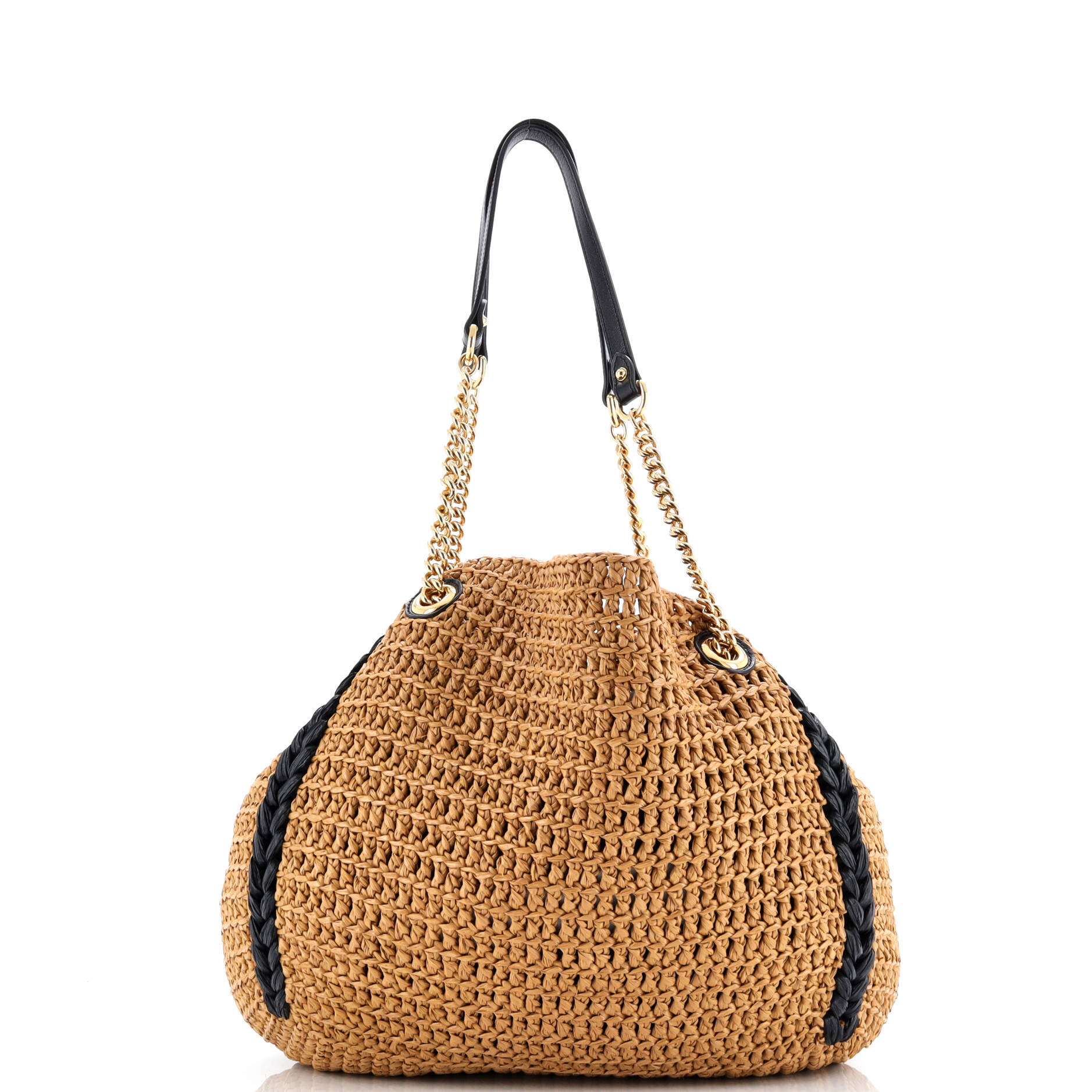 GG Marmont Chain Tote Raffia Large