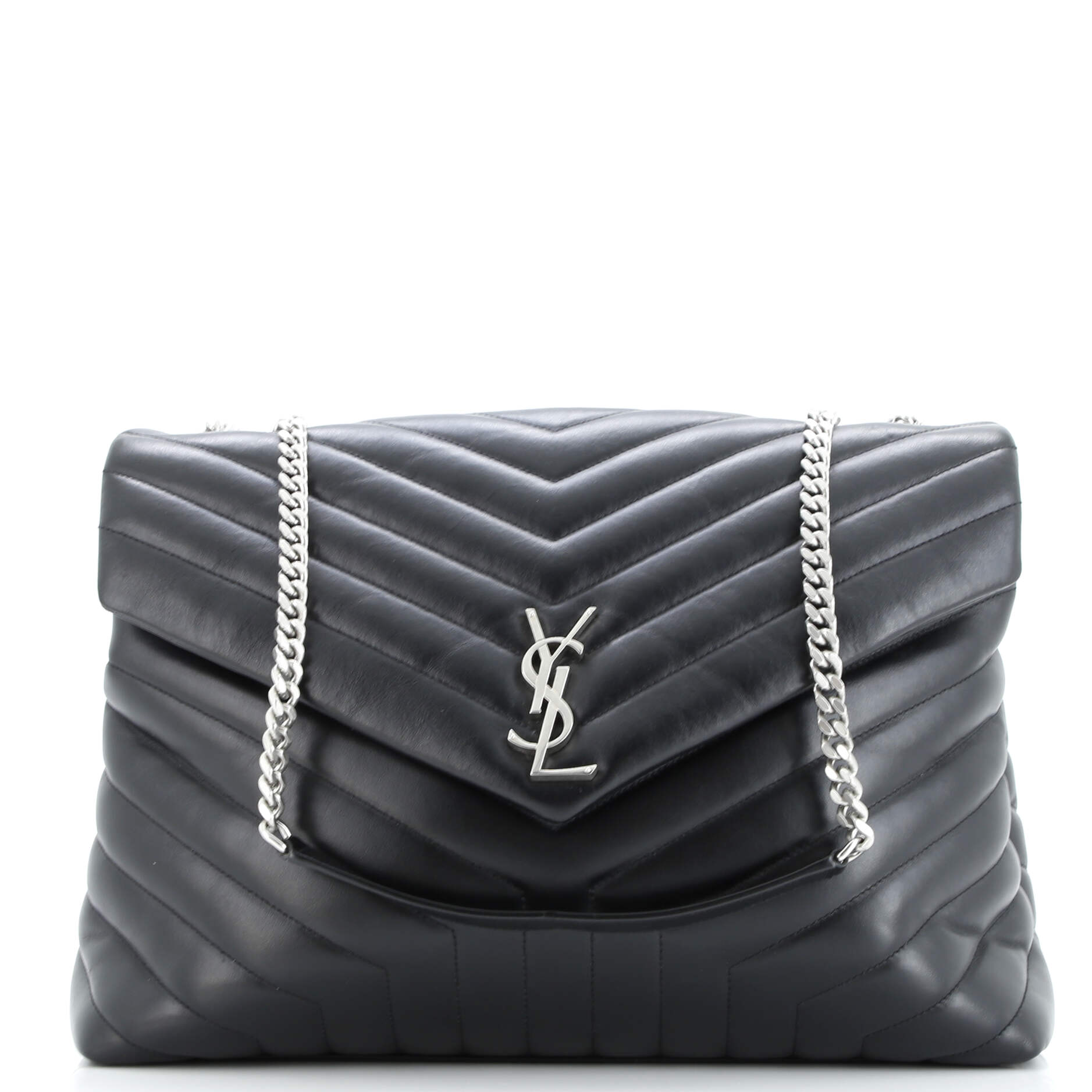 Loulou Shoulder Bag Matelasse Chevron Leather Large