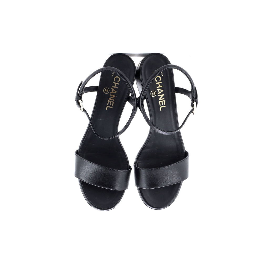 Women's Logo Heeled Sandals Leather