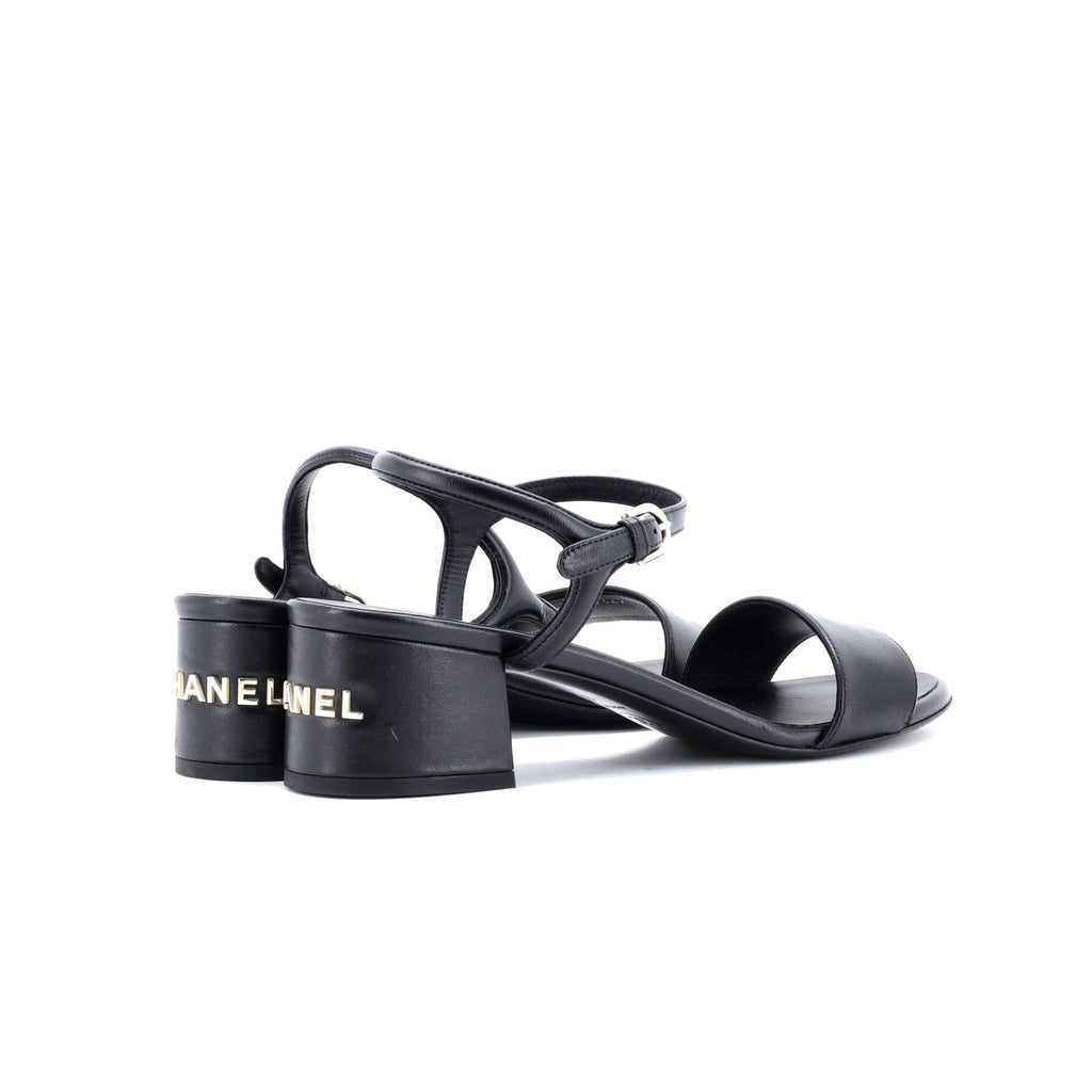 Women's Logo Heeled Sandals Leather