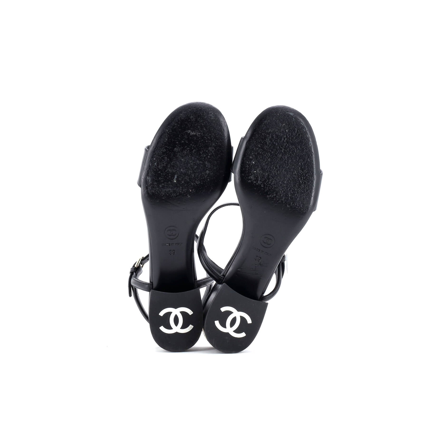 Women's Logo Heeled Sandals Leather