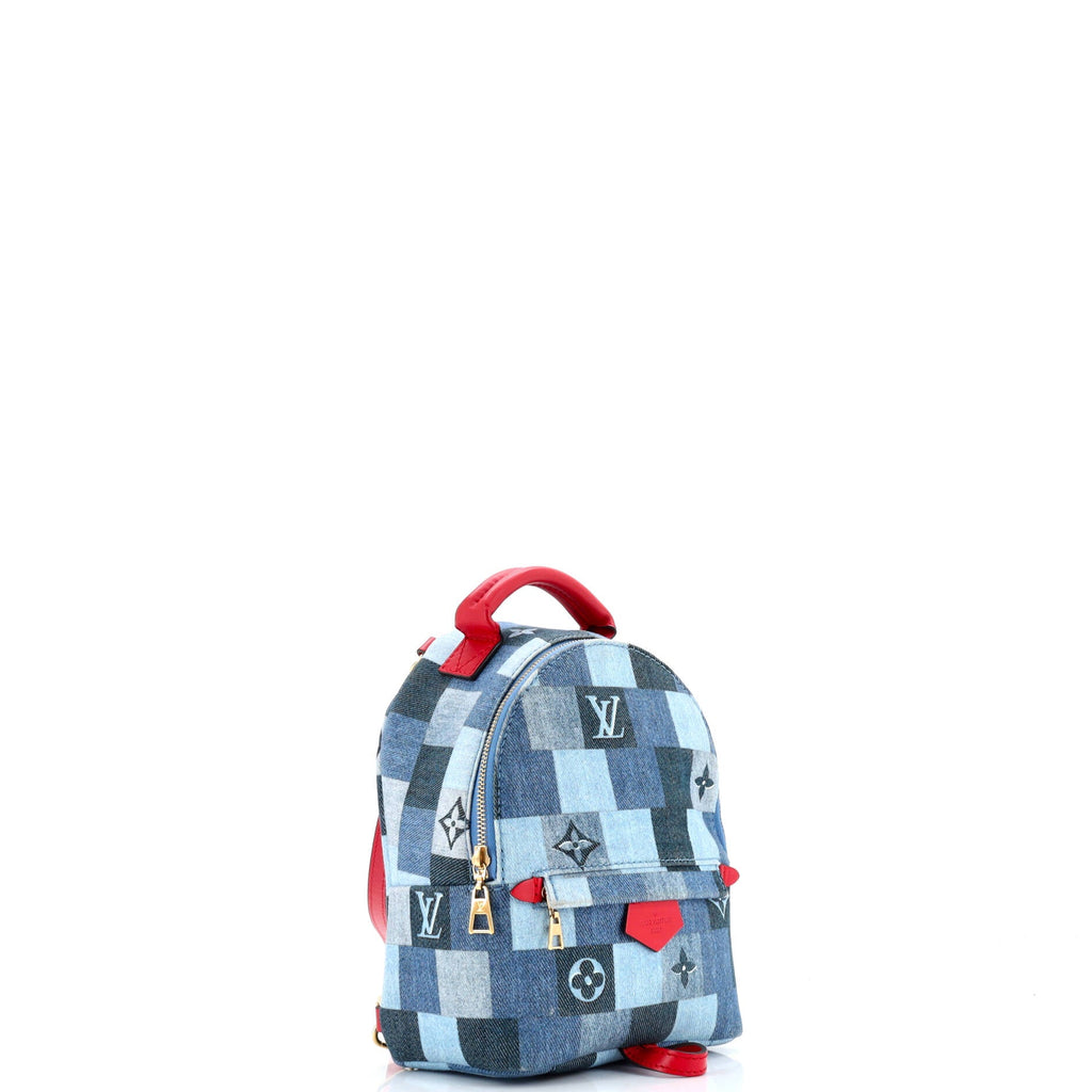 Palm Springs Backpack Damier and Monogram Patchwork Denim Mini