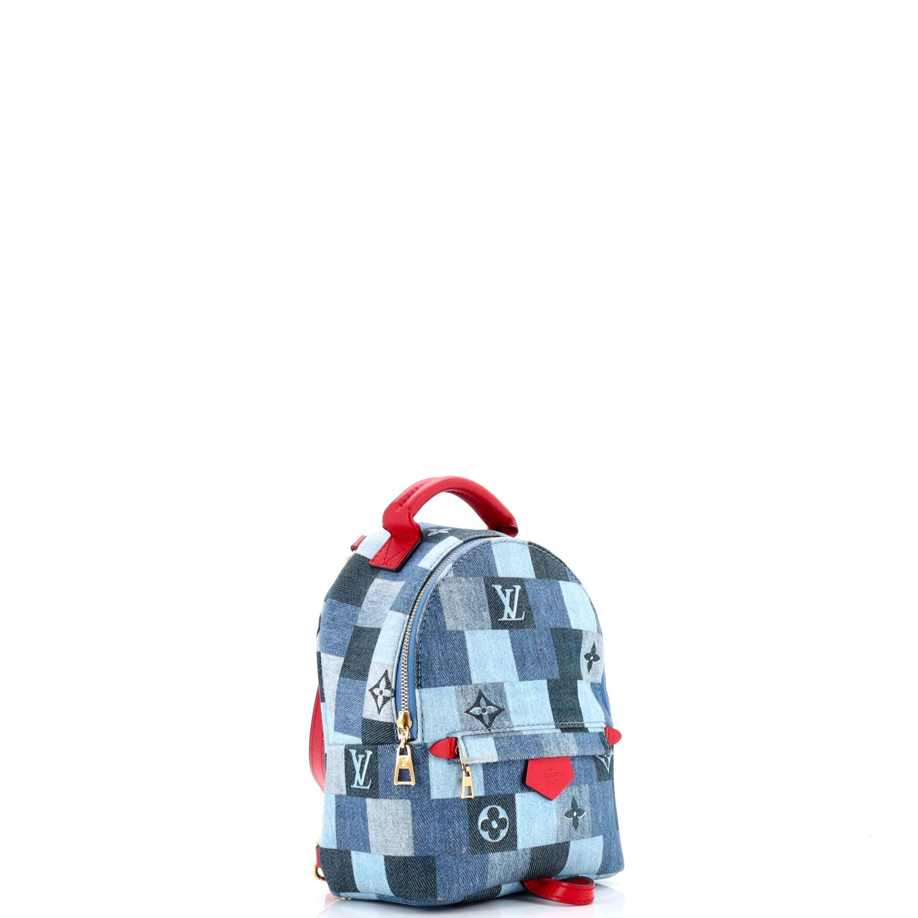 Palm Springs Backpack Damier and Monogram Patchwork Denim Mini