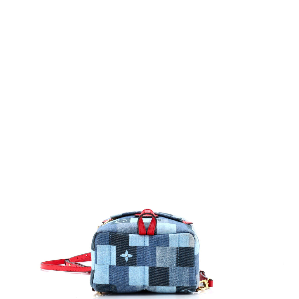 Palm Springs Backpack Damier and Monogram Patchwork Denim Mini