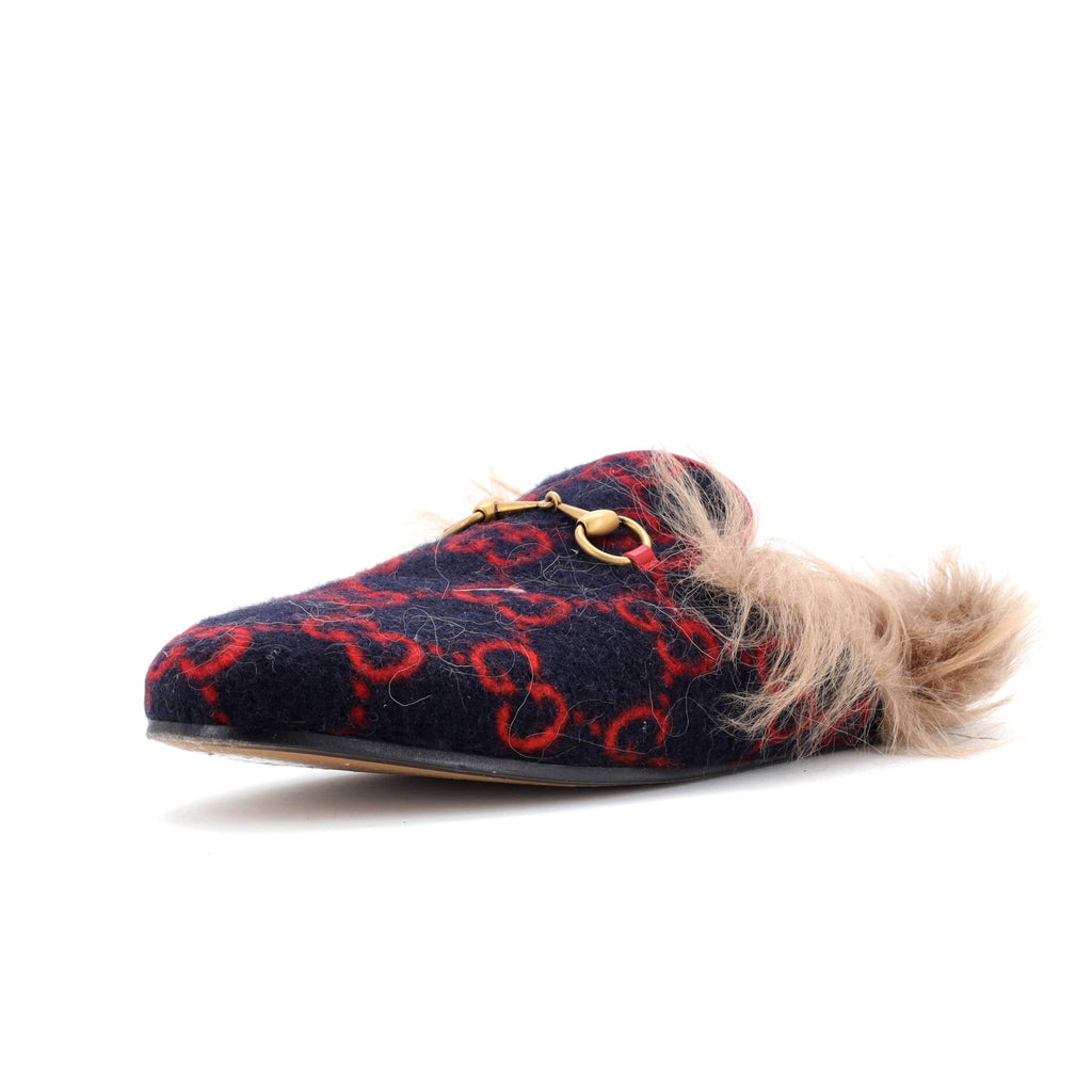 Women's Princetown Mules GG Wool with Lamb Hair