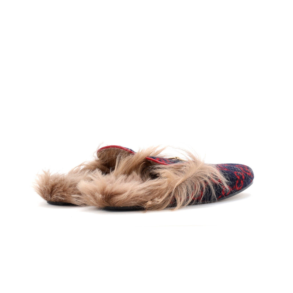 Women's Princetown Mules GG Wool with Lamb Hair