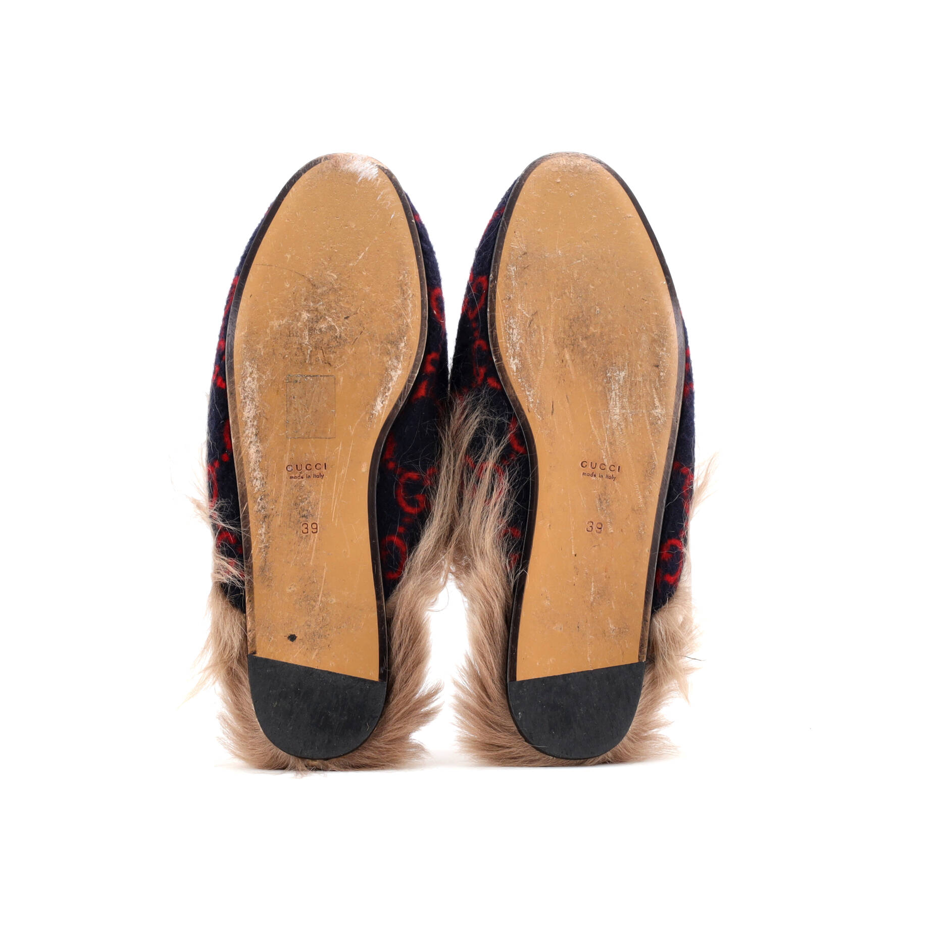 Women's Princetown Mules GG Wool with Lamb Hair