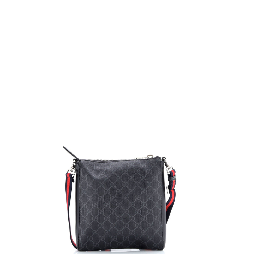 Web Strap Front Zip Messenger Bag GG Coated Canvas Small