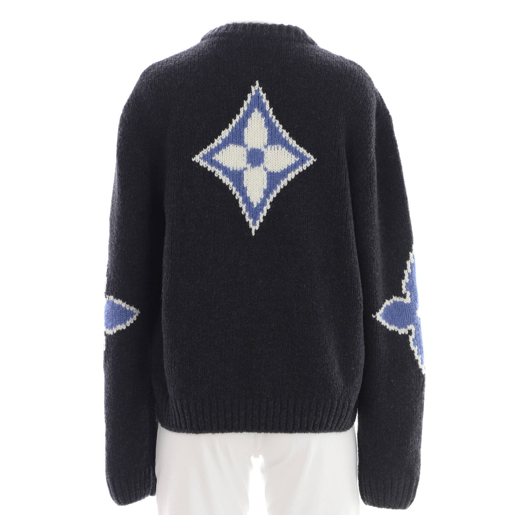 Women's LV Monogram Flower Crewneck Sweater Wool and Polyamide Blend