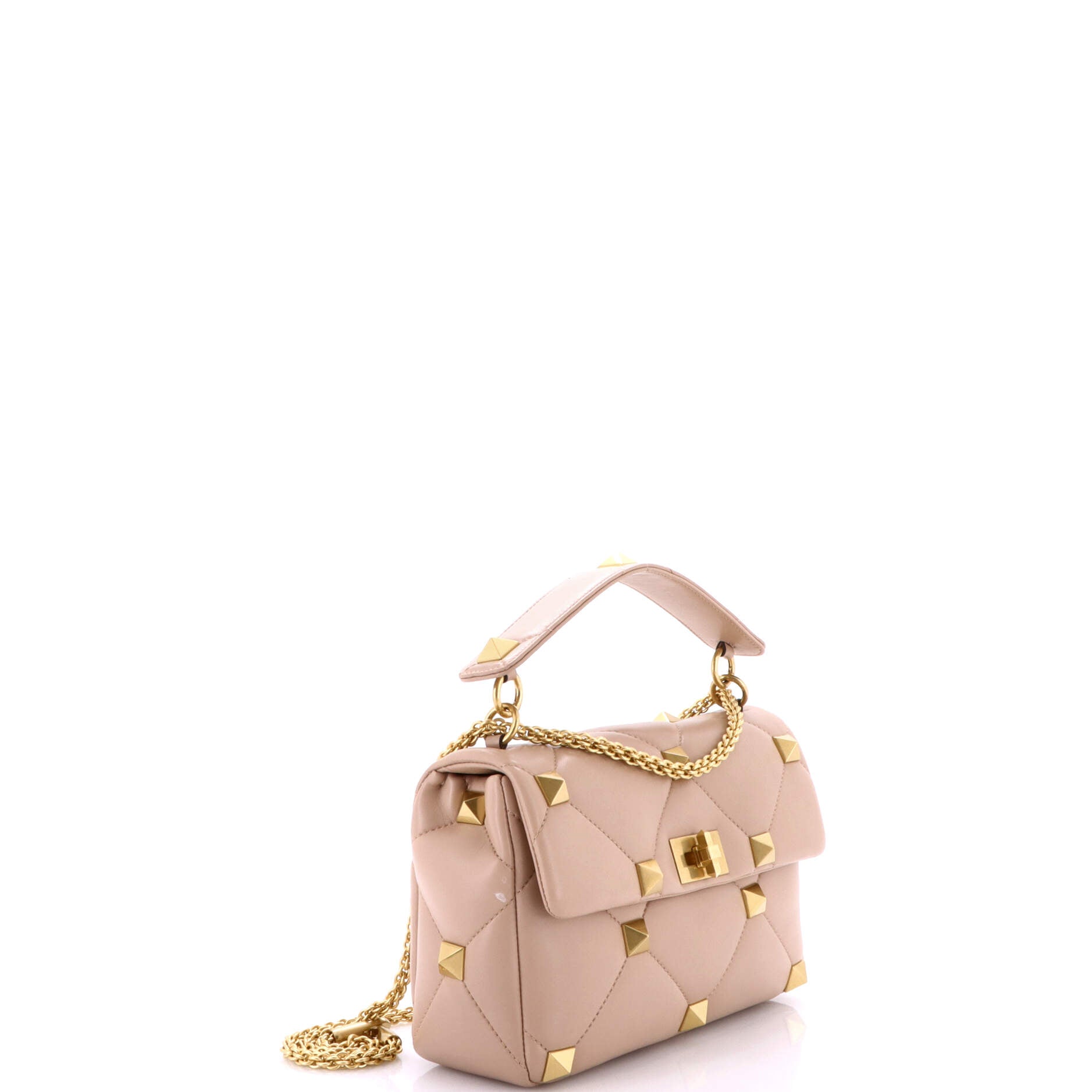 Roman Stud Flap Bag Quilted Leather Medium