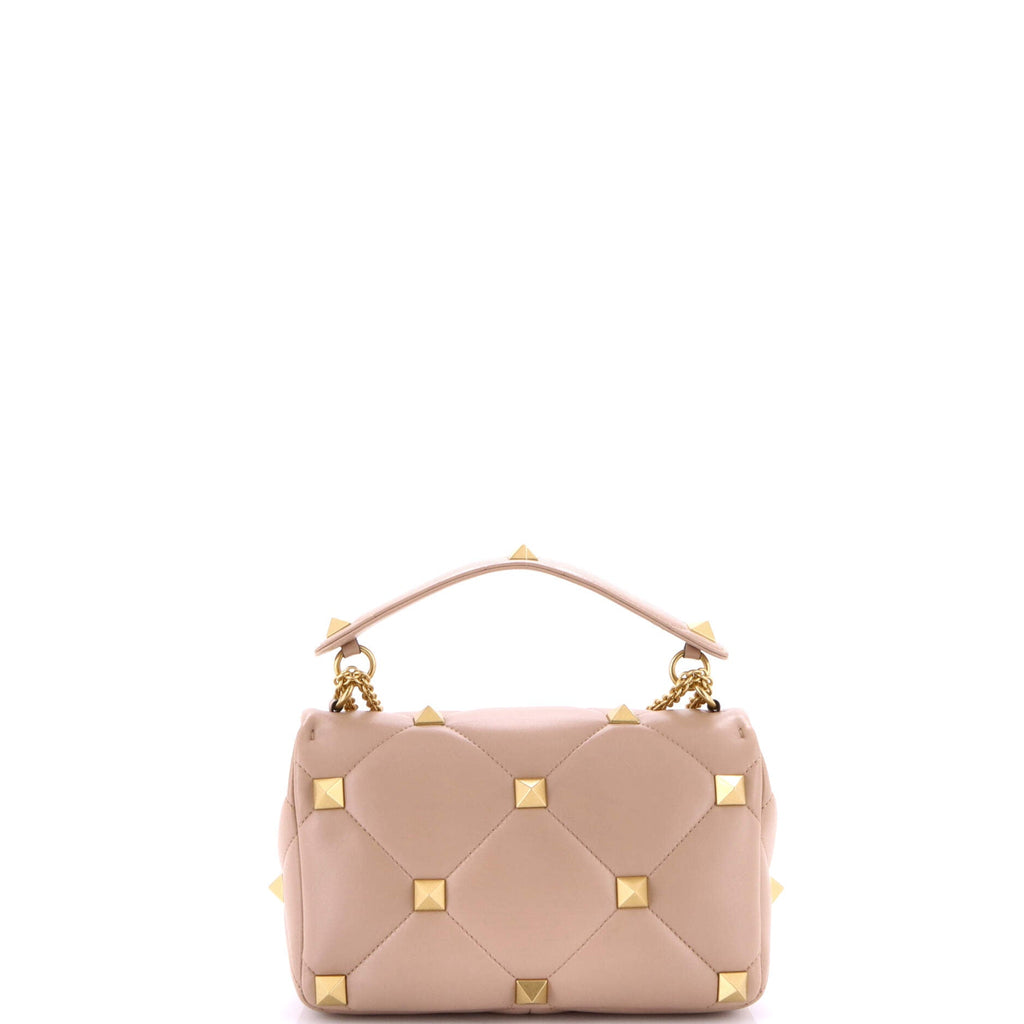 Roman Stud Flap Bag Quilted Leather Medium