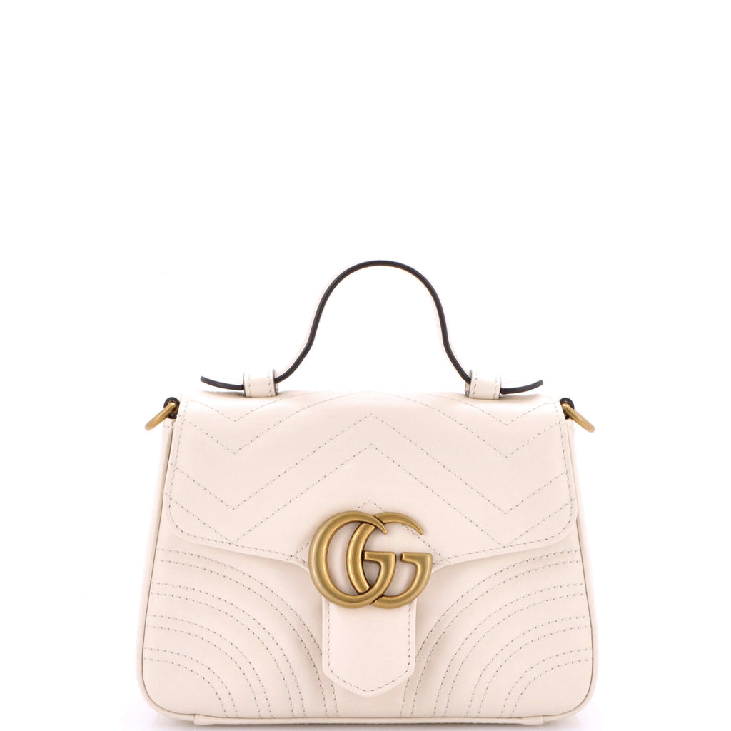 GG Marmont Top Handle Flap Bag Matelasse Leather Mini