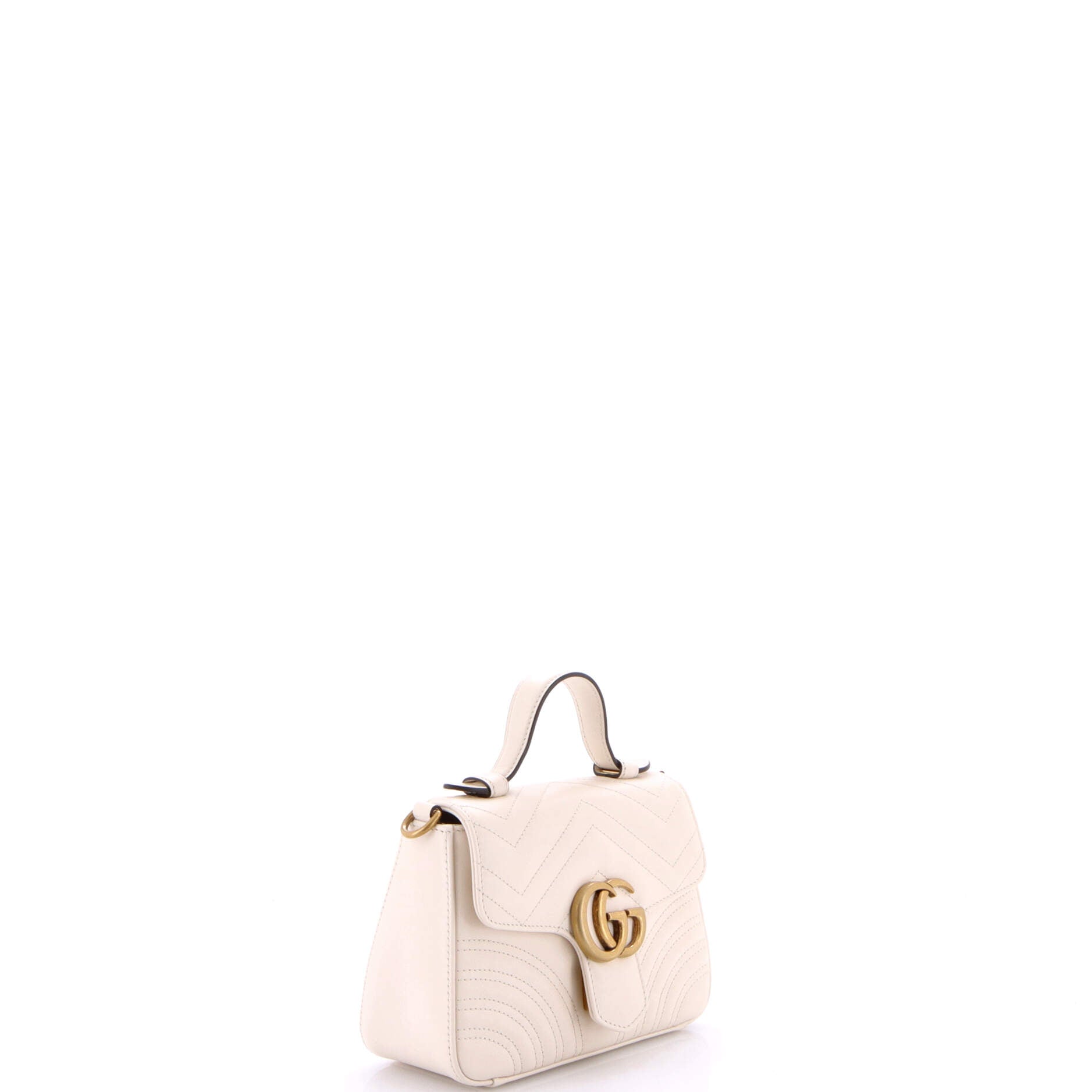 GG Marmont Top Handle Flap Bag Matelasse Leather Mini