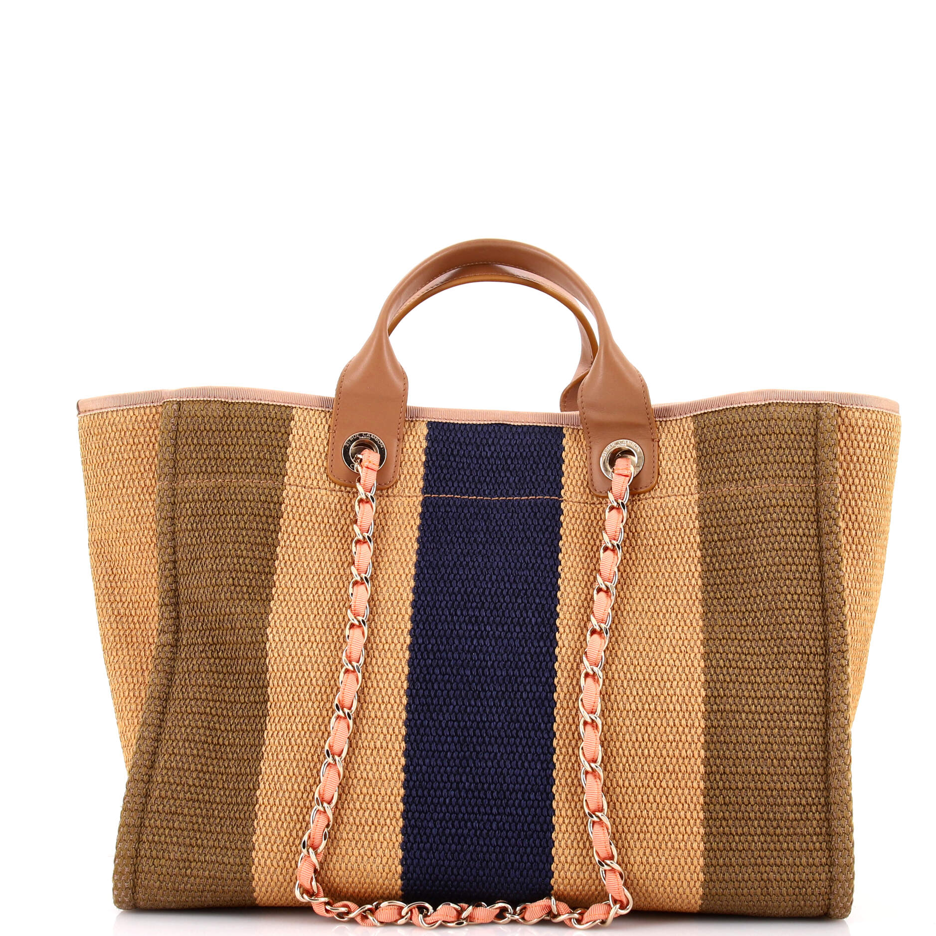 Deauville Tote Striped Viscose Canvas Medium
