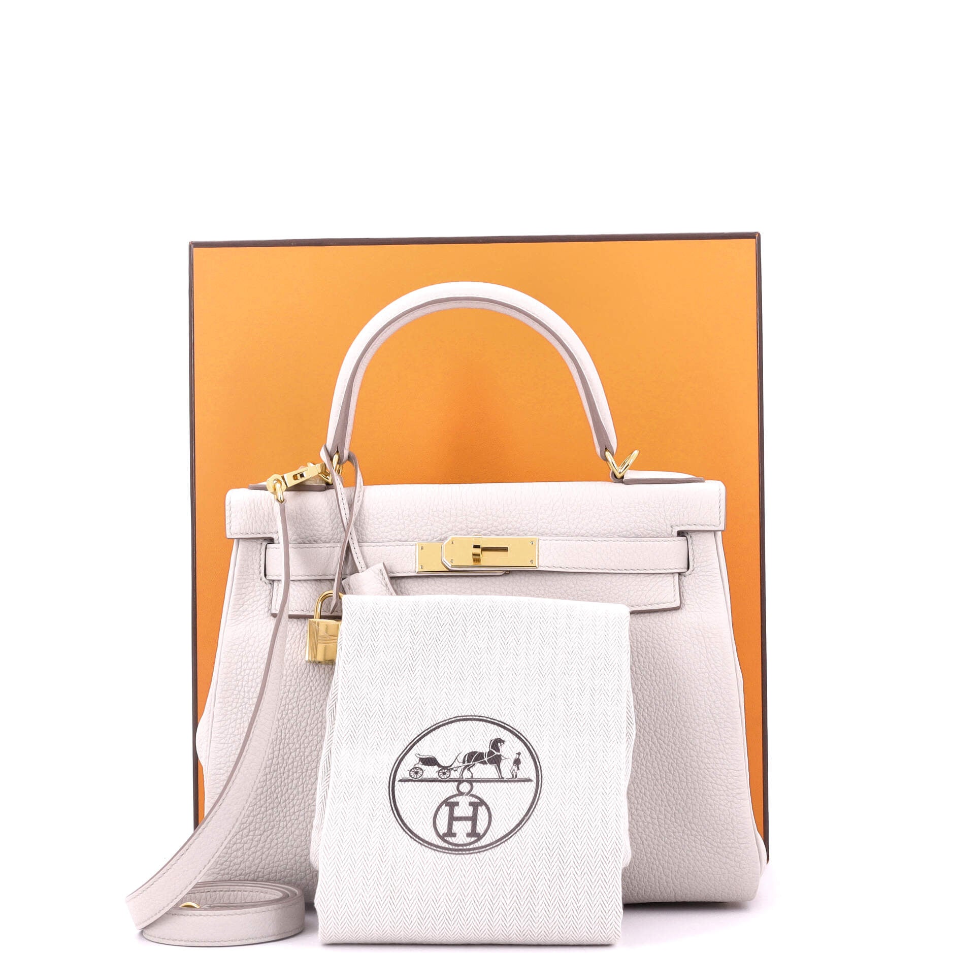 Kelly Handbag Light Togo with Gold Hardware 28