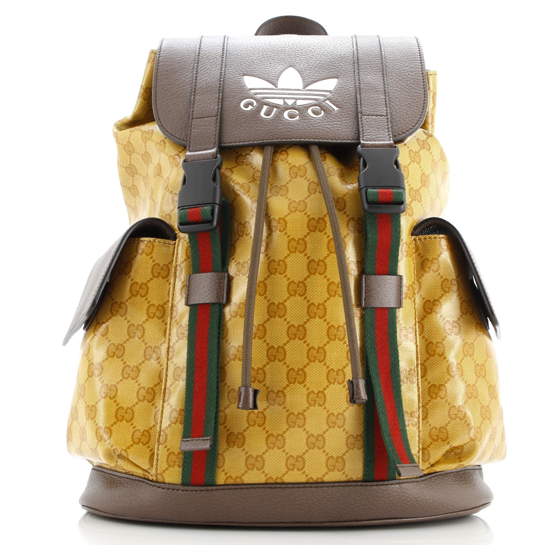 x adidas Double Pocket Buckle Backpack GG Coated Canvas Medium