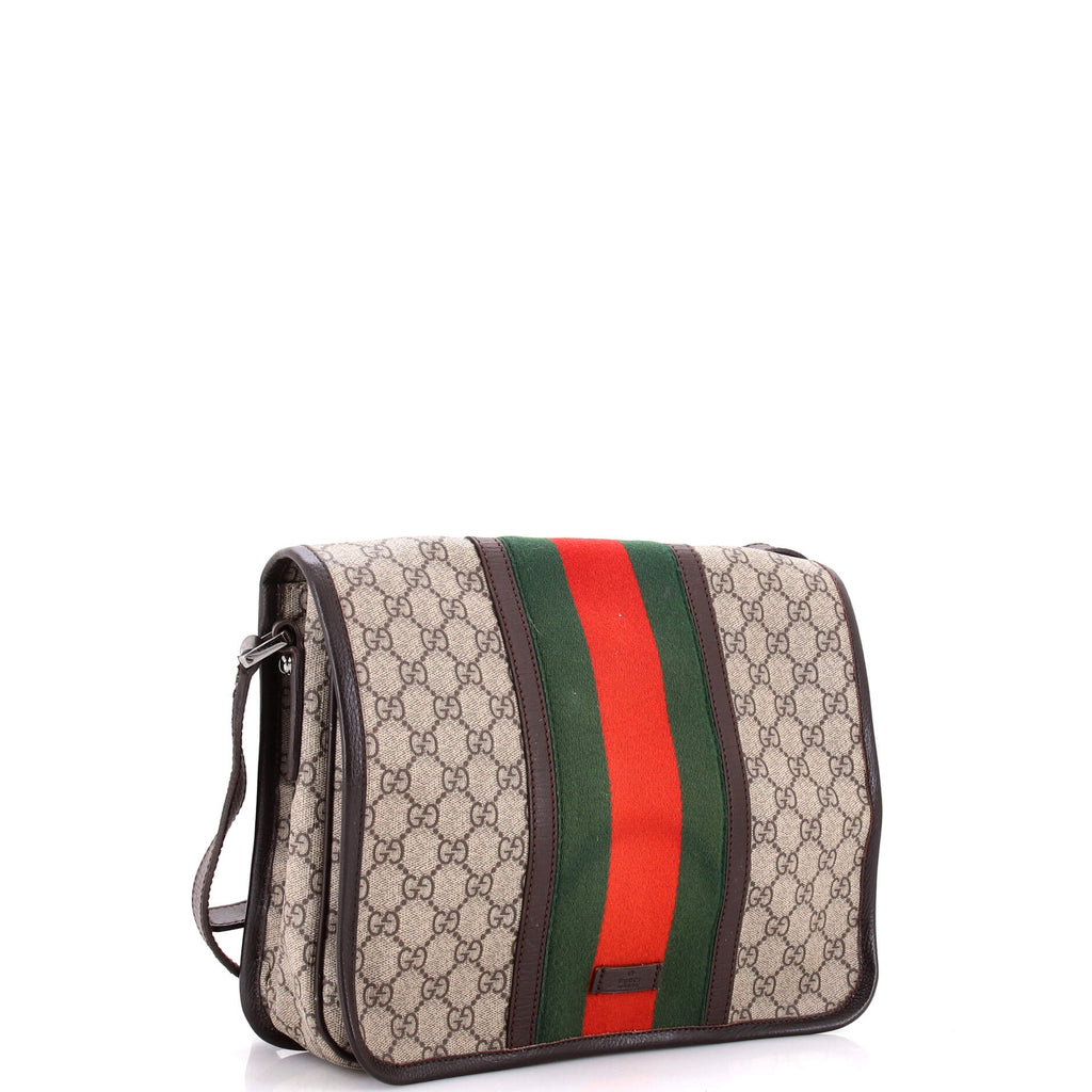 Web Flap Messenger Bag GG Coated Canvas Medium