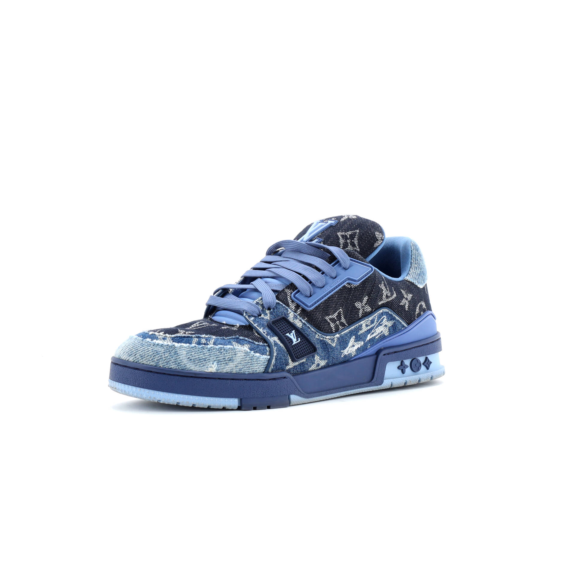 Men's LV Trainer Sneakers Monogram Empreinte Leather and Monogram Denim