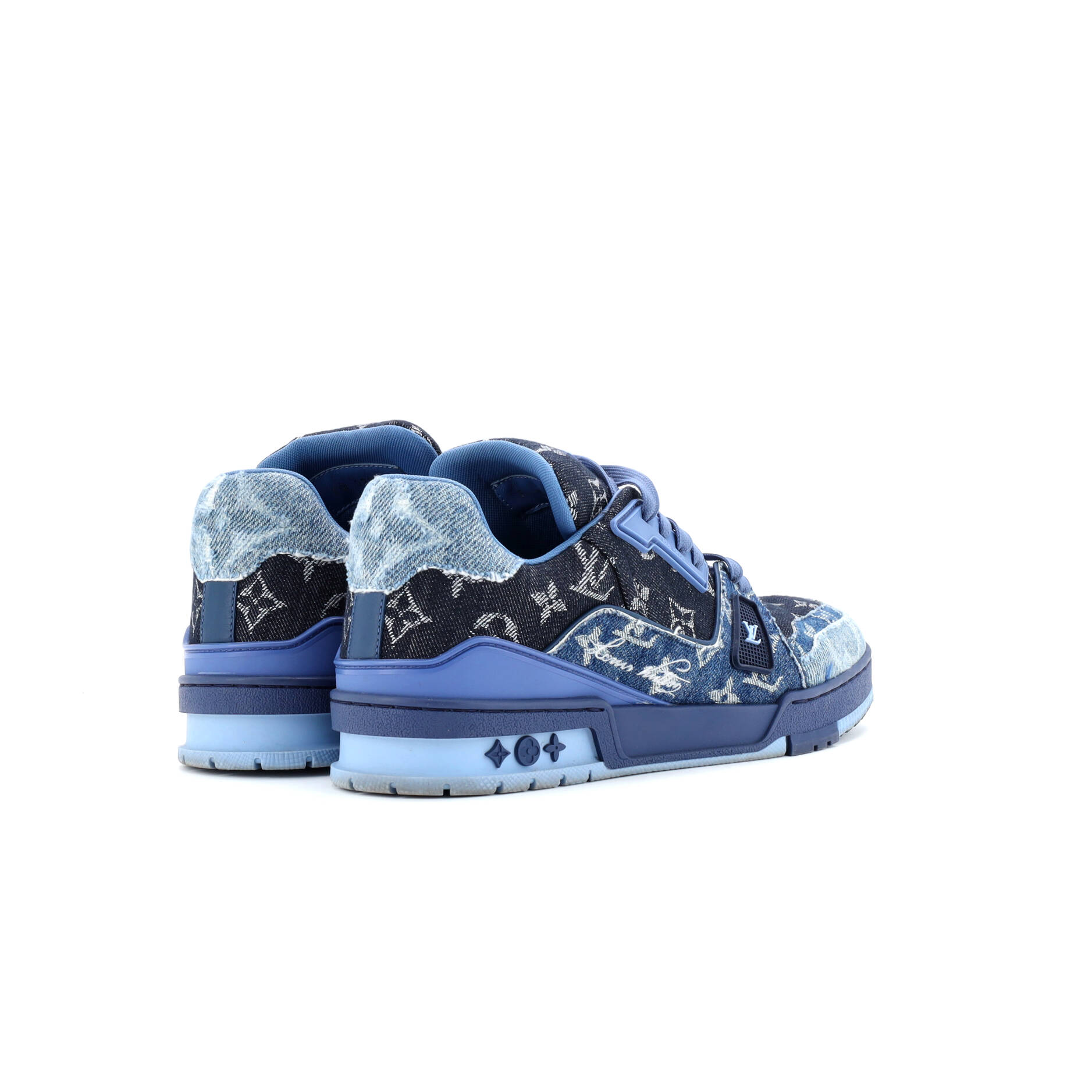 Men's LV Trainer Sneakers Monogram Empreinte Leather and Monogram Denim