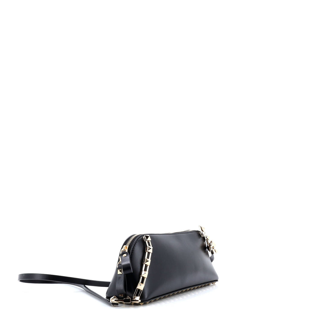 Rockstud Zip Crossbody Bag Leather East West