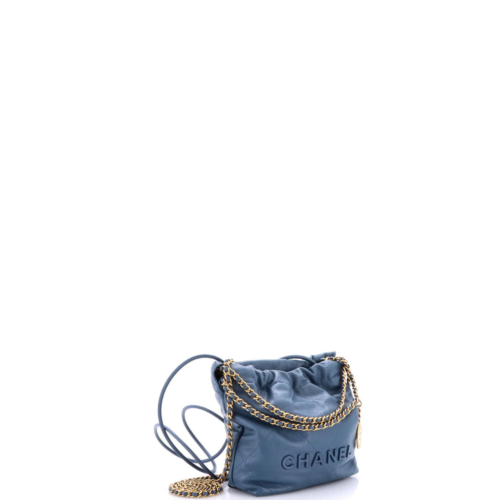 22 Chain Hobo Quilted Caviar Mini