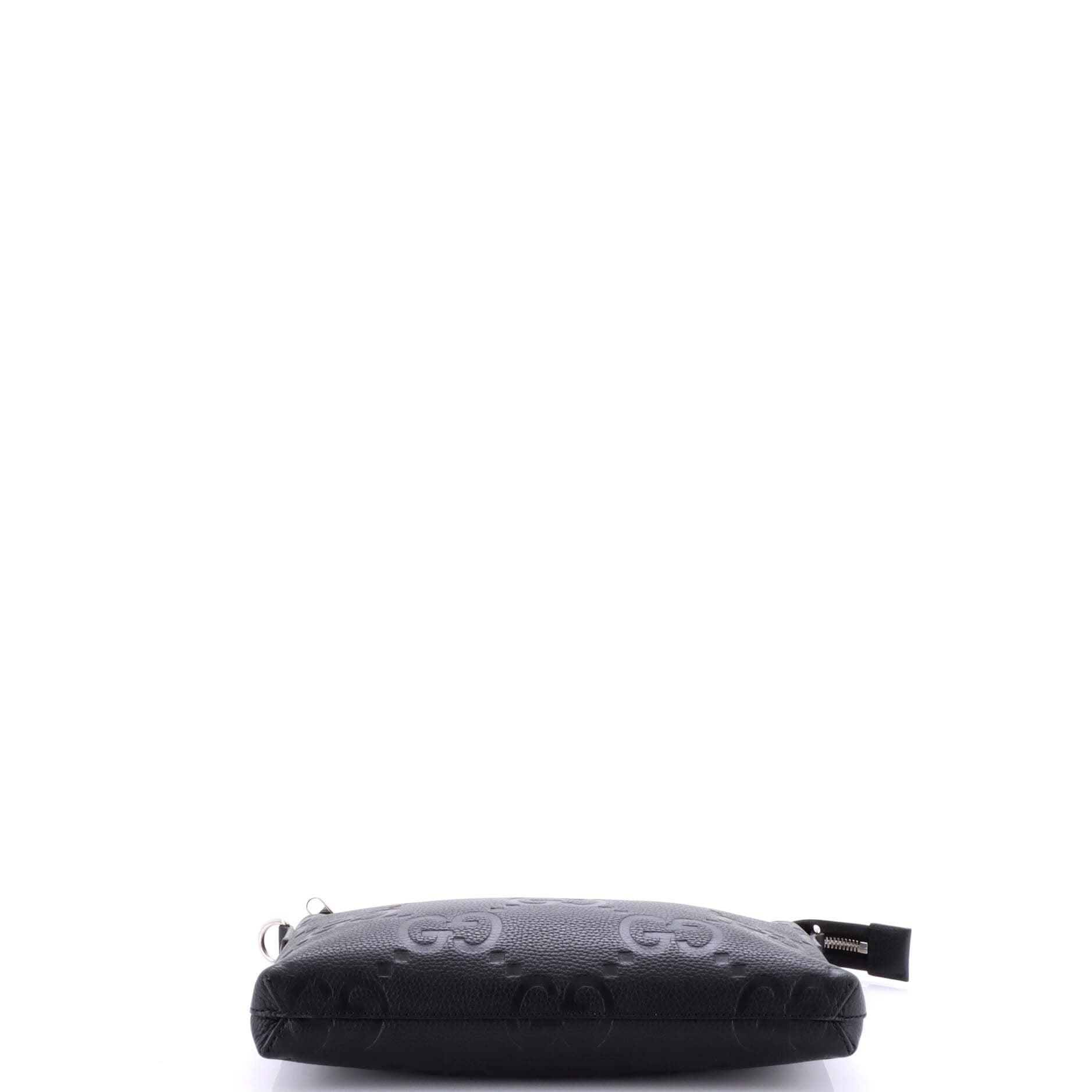 Zip Messenger Bag Jumbo GG Embossed Leather Medium
