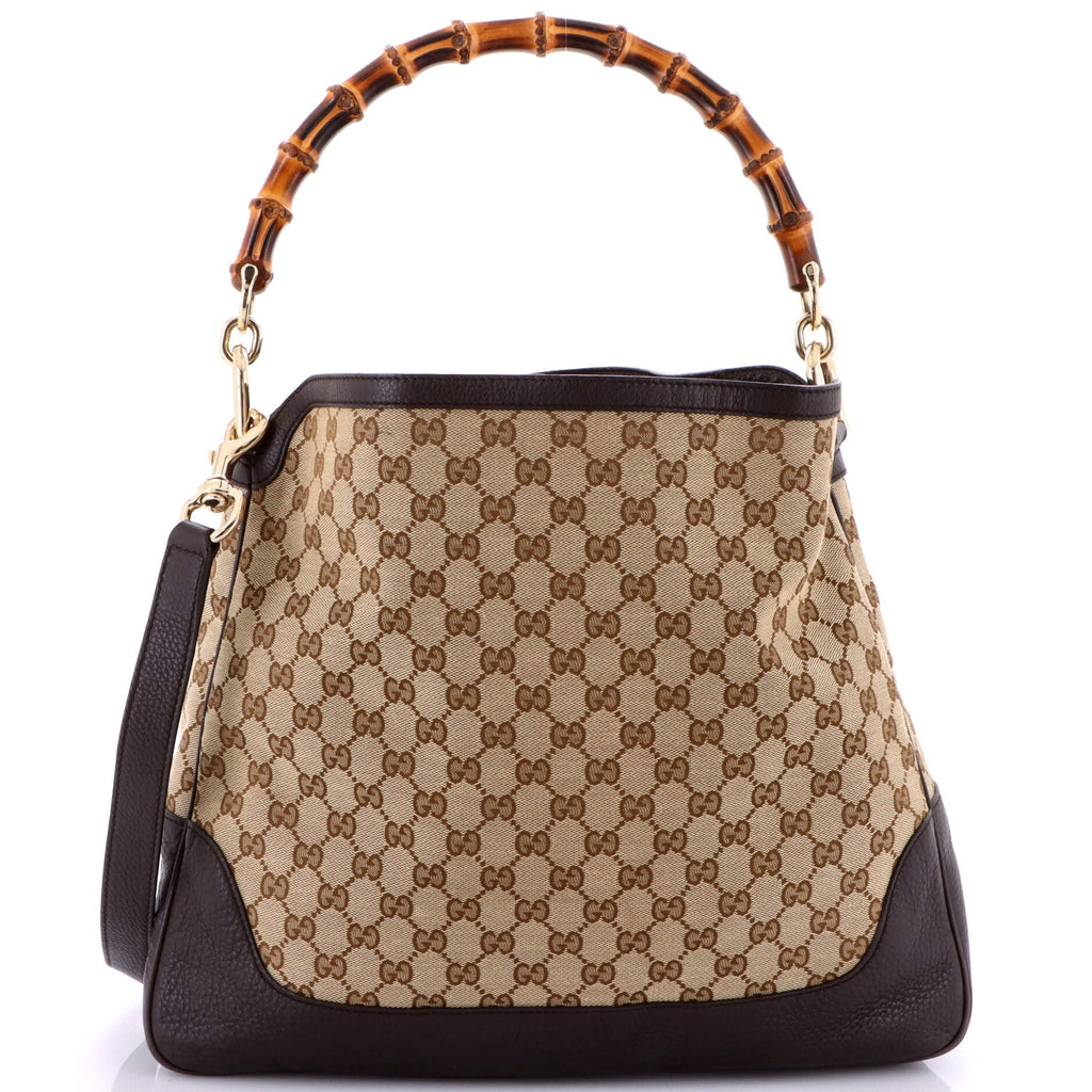 Diana Bamboo Shoulder Bag GG Canvas Medium
