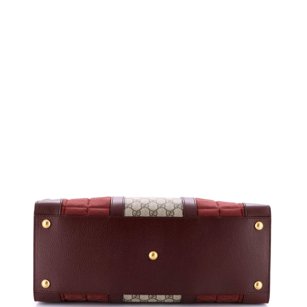 Ophidia Convertible Open Tote GG Coated Canvas and Quilted Microguccissima Canvas with Leather Large
