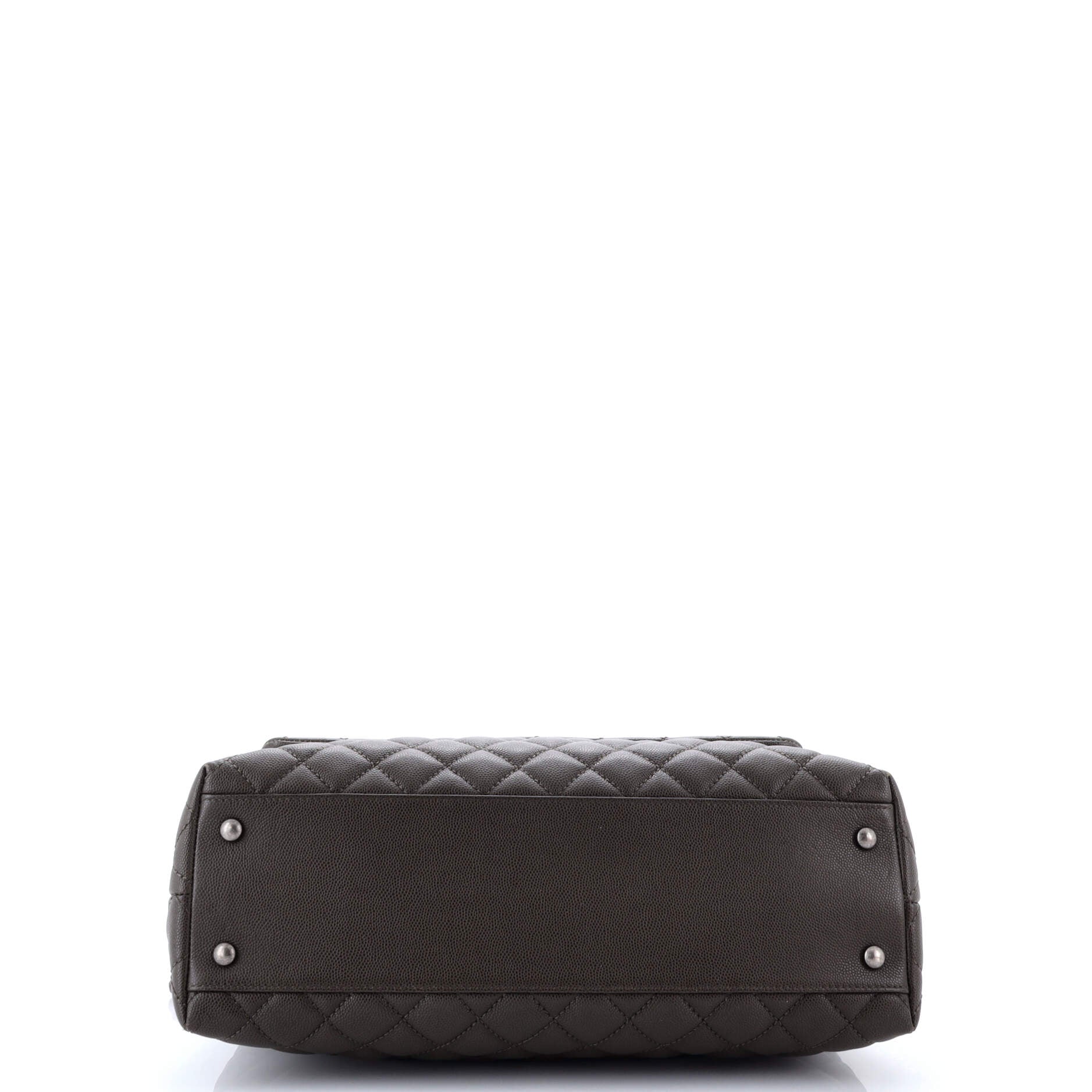Coco Top Handle Bag Quilted Caviar Medium