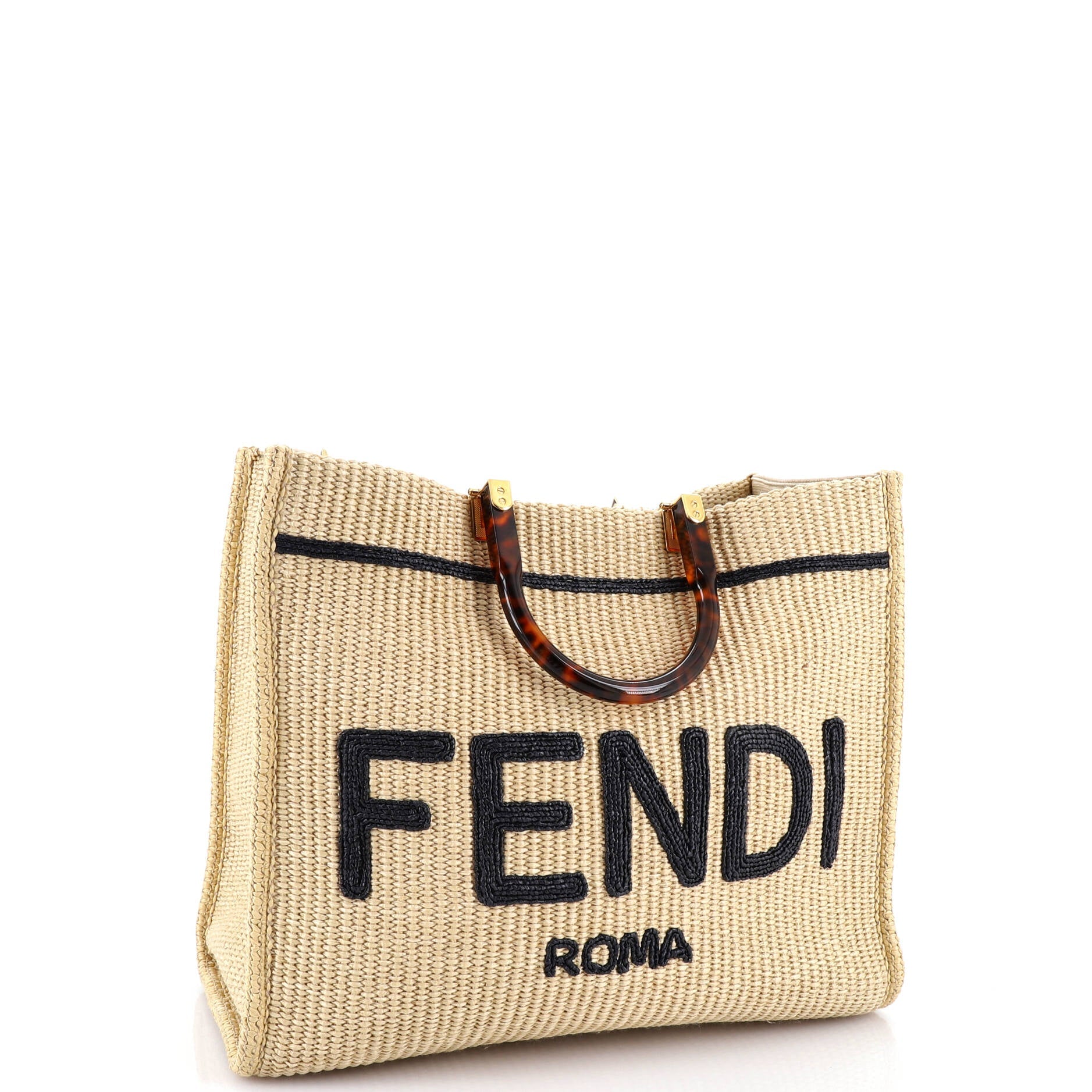 Sunshine Shopper Tote Woven Raffia Medium