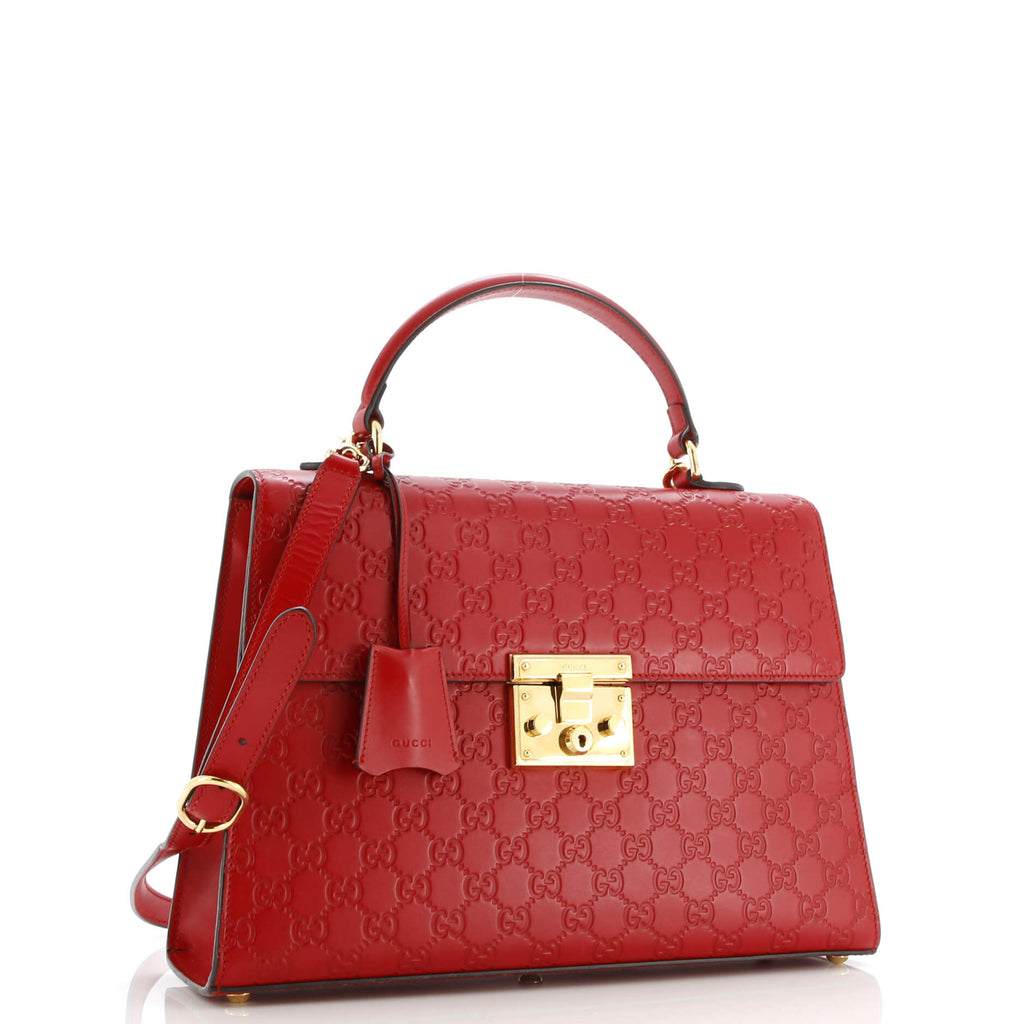 Padlock Top Handle Bag Guccissima Leather Medium