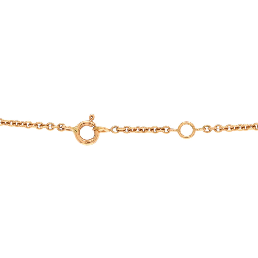 Double Chaine d'Ancre Baguette Cut Pendant Necklace 18K Rose Gold with Diamonds