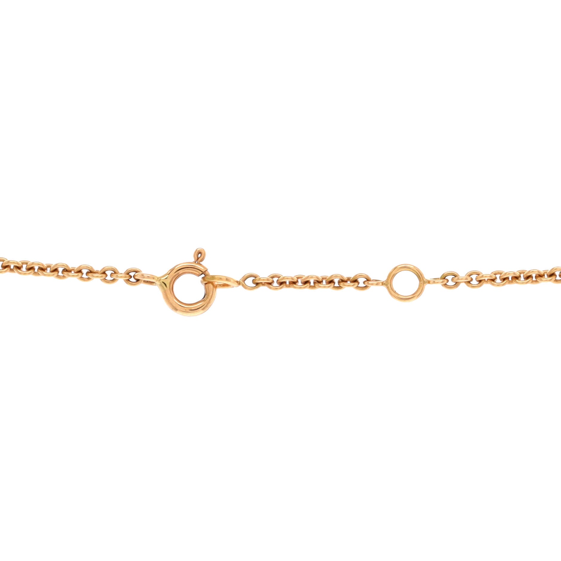 Double Chaine d'Ancre Baguette Cut Pendant Necklace 18K Rose Gold with Diamonds