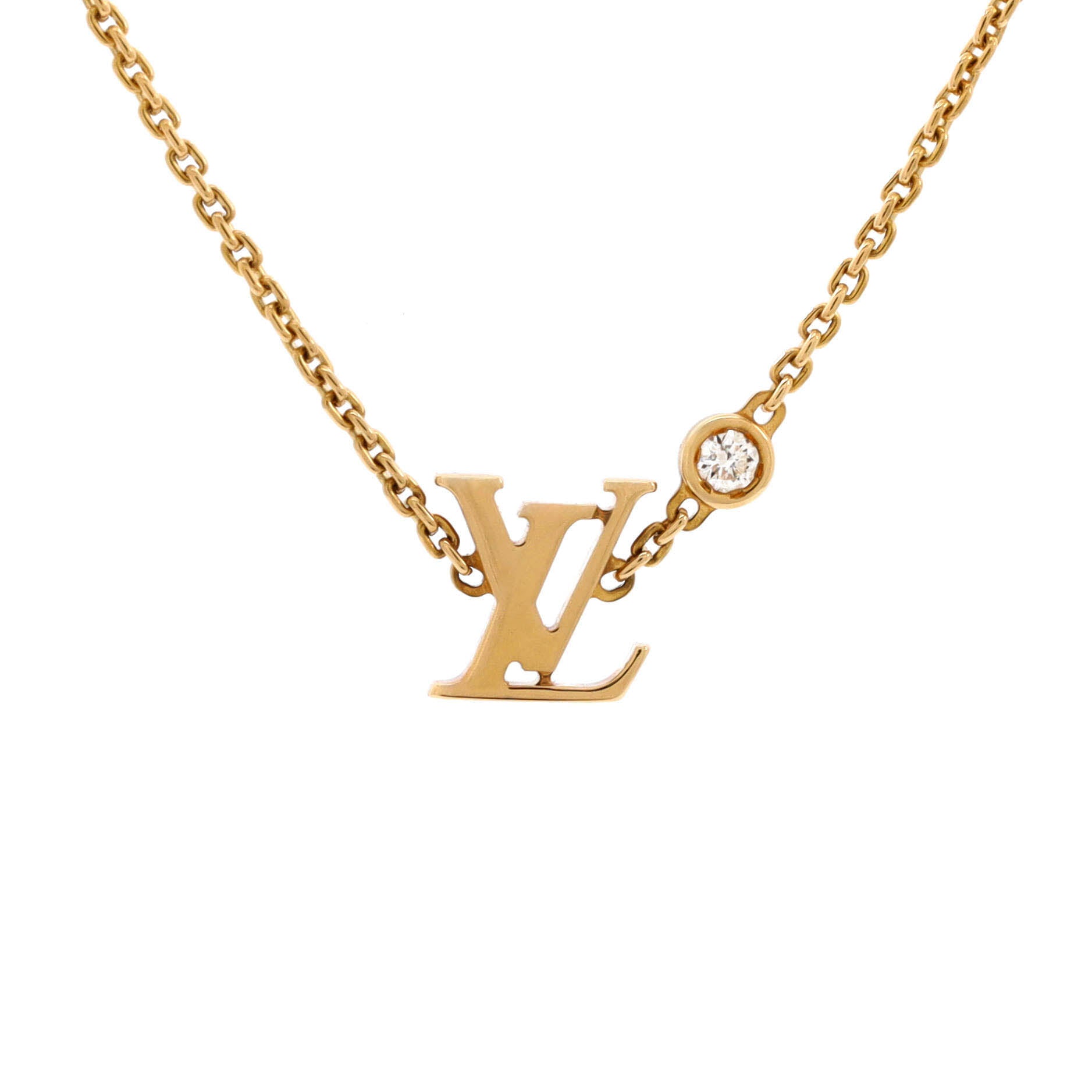 Idylle Blossom LV Pendant Necklace 18K Yellow Gold with Diamond