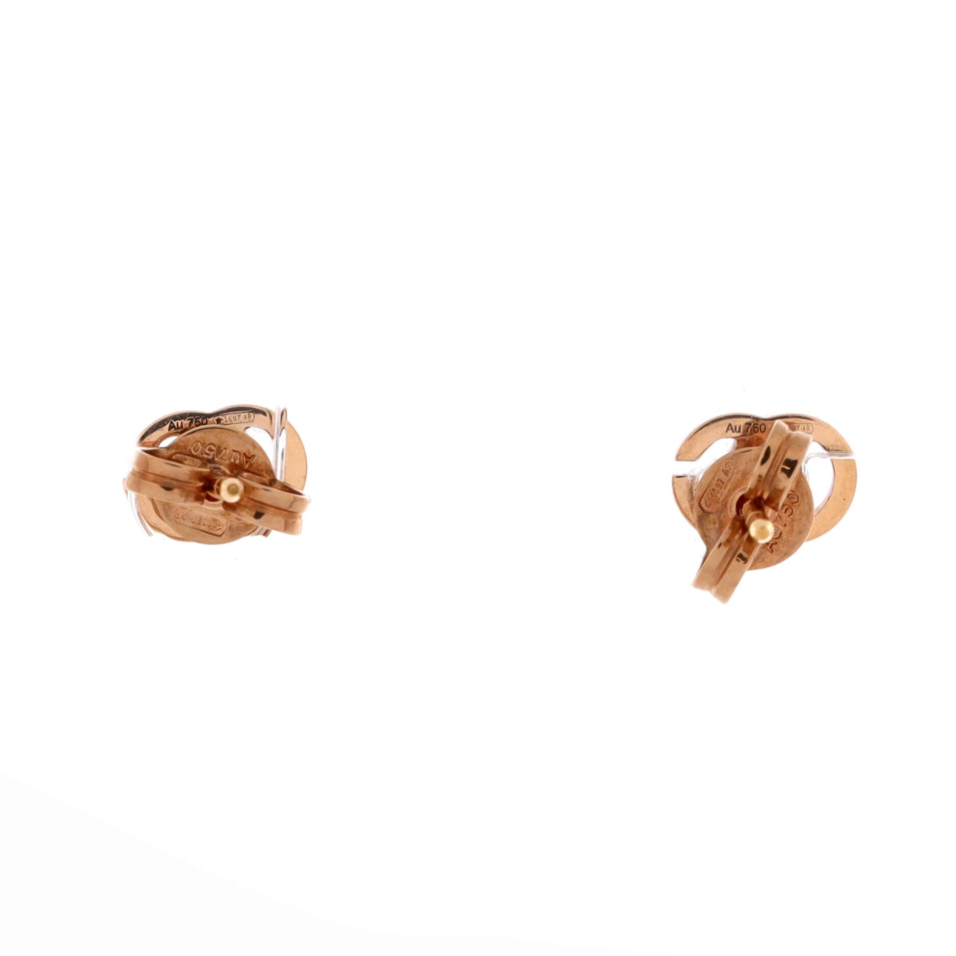 Textured GG Running Stud Earrings 18K Rose Gold