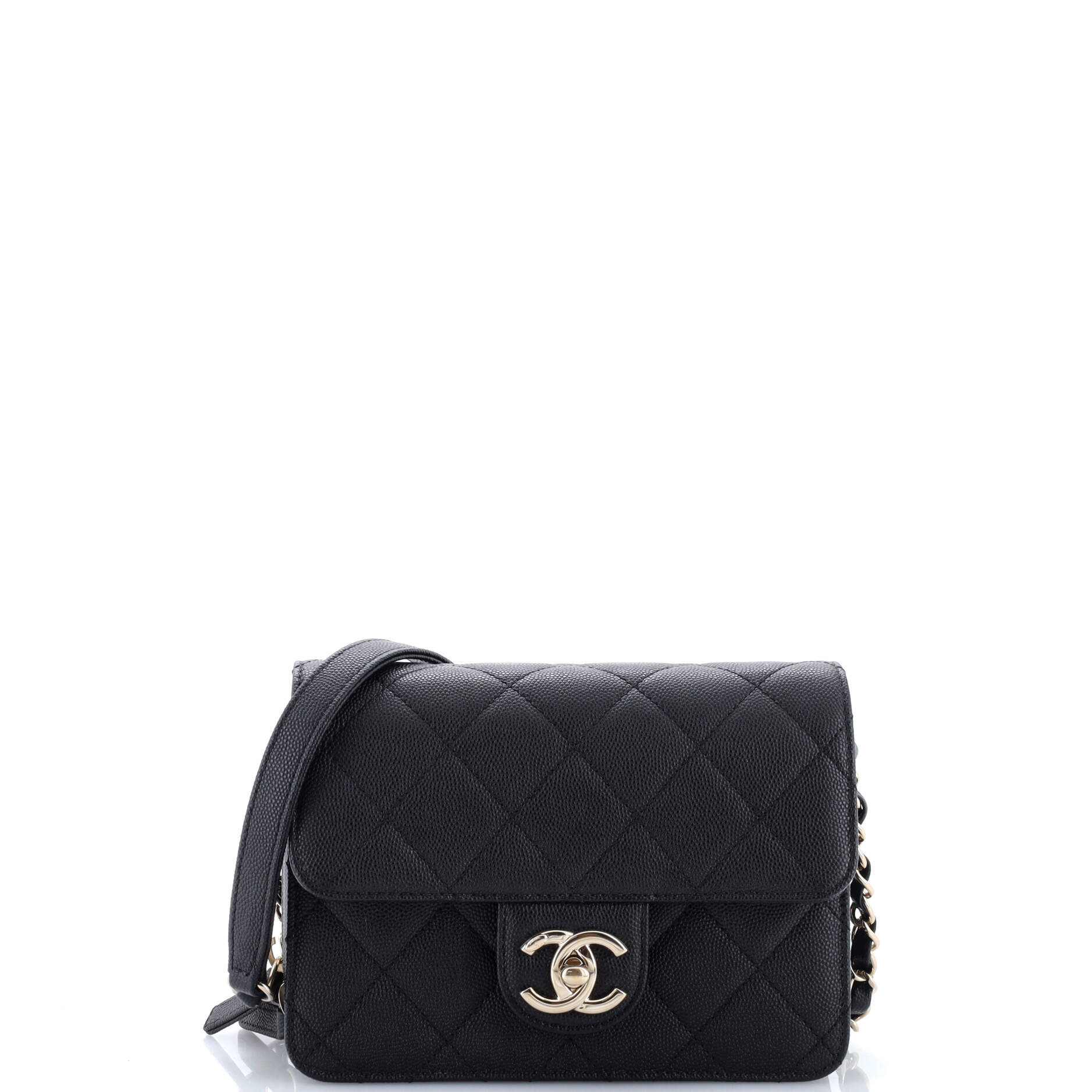 Like a Wallet Flap Bag Quilted Caviar Mini