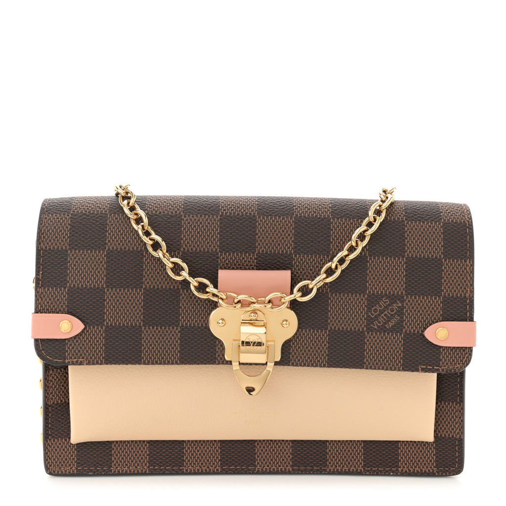 Damier Ebene Vavin Chain Wallet Creme