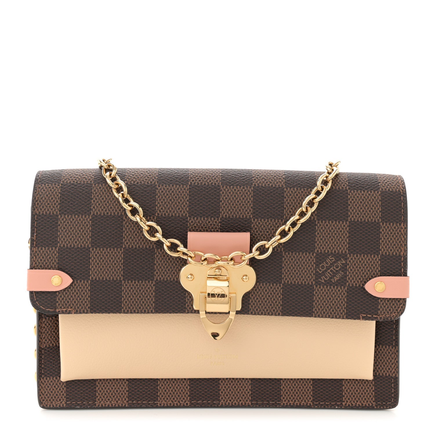 Damier Ebene Vavin Chain Wallet Creme