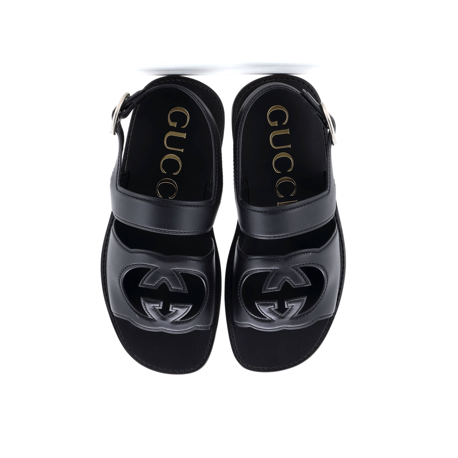 Men's Interlocking G Cut-Out Slingback Sandals Leather