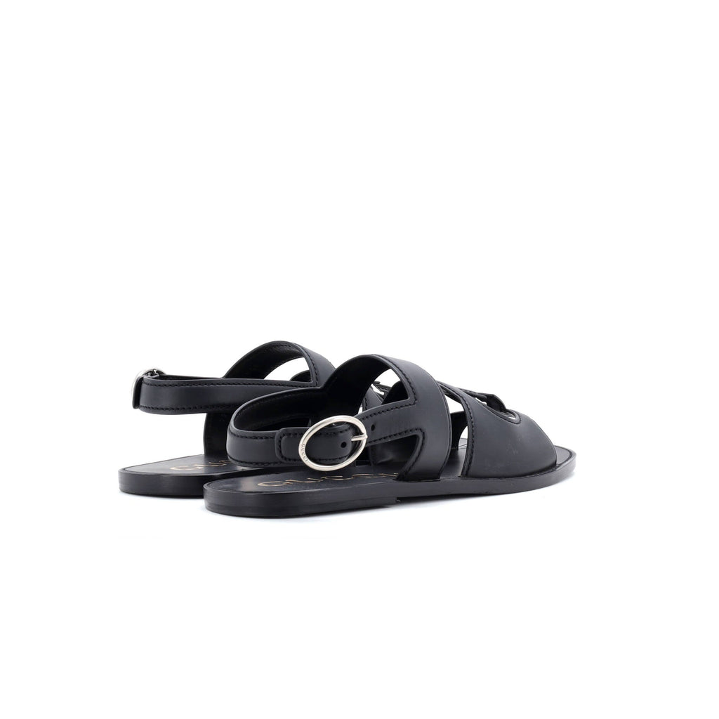 Men's Interlocking G Cut-Out Slingback Sandals Leather
