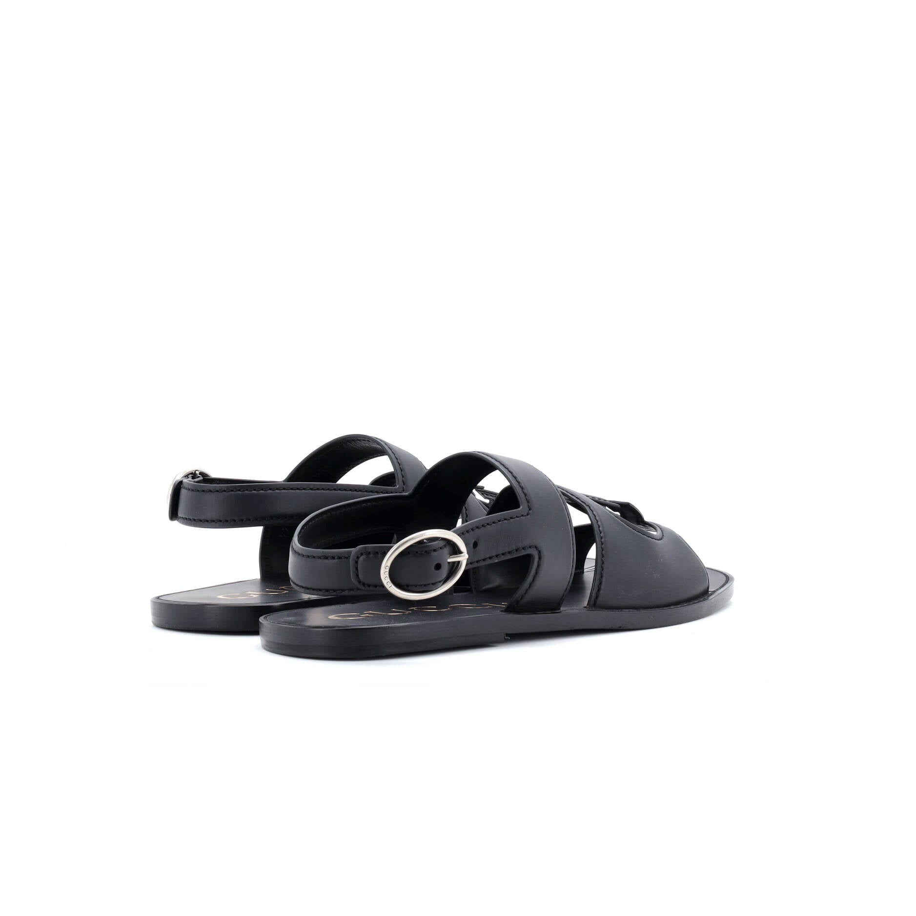 Men's Interlocking G Cut-Out Slingback Sandals Leather