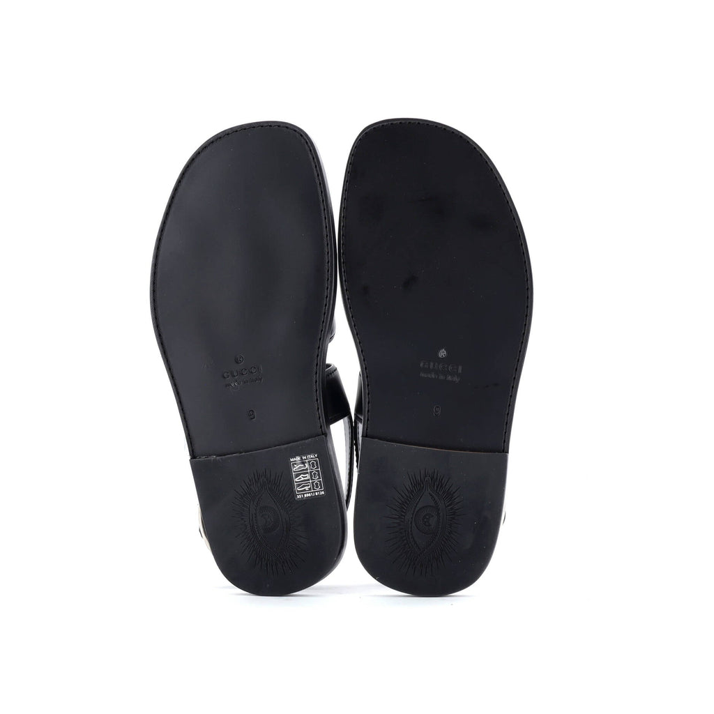Men's Interlocking G Cut-Out Slingback Sandals Leather