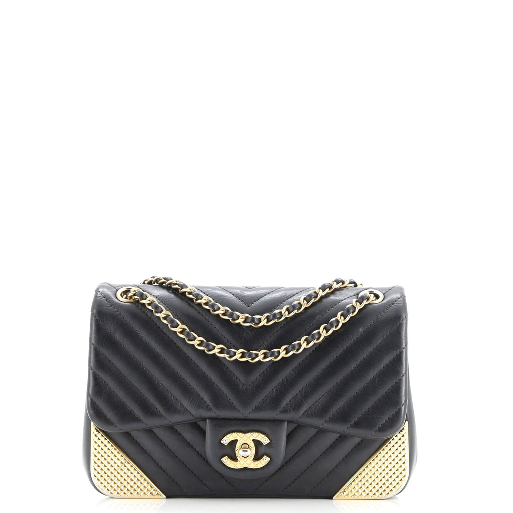 Rock the Corner Flap Bag Chevron Calfskin Mini