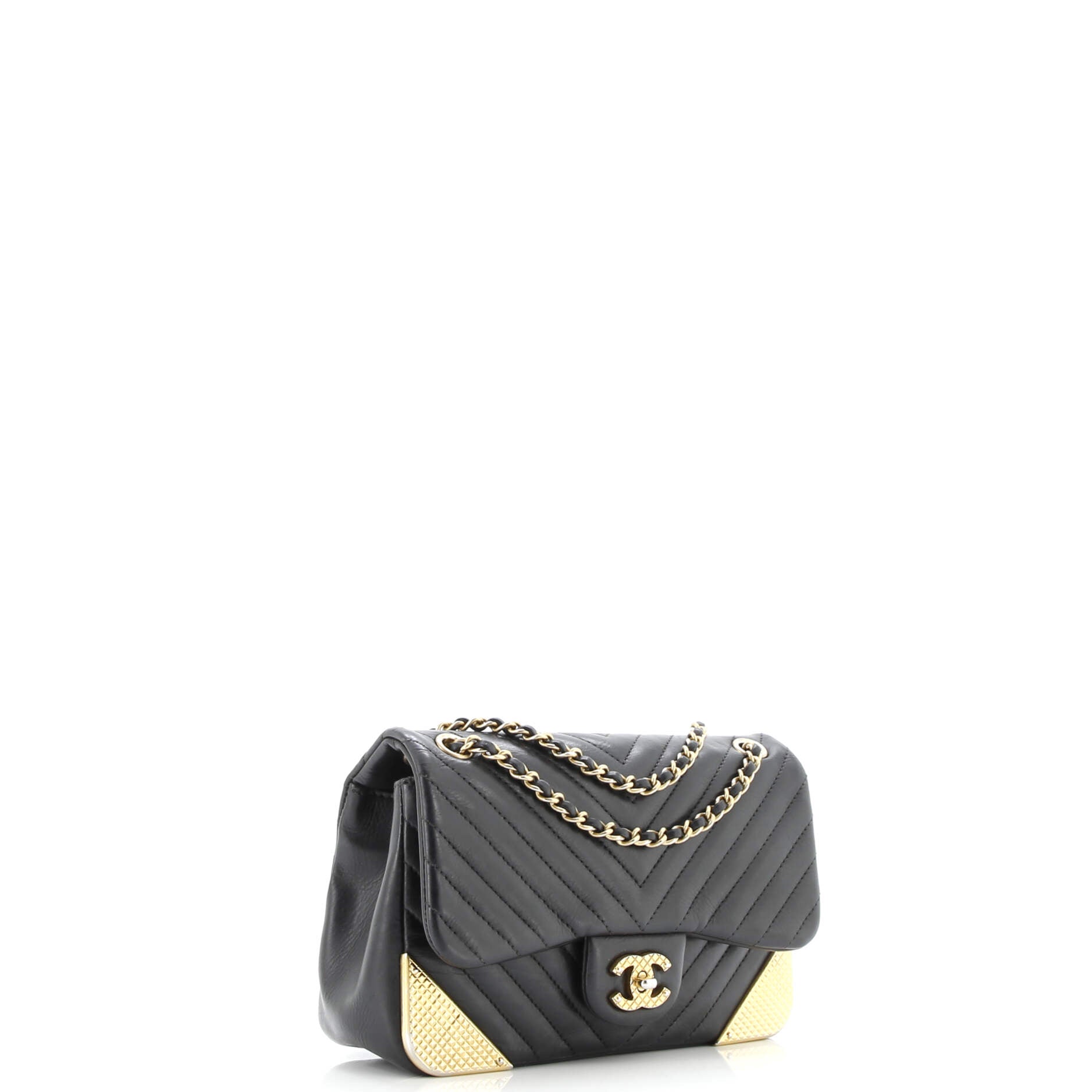 Rock the Corner Flap Bag Chevron Calfskin Mini