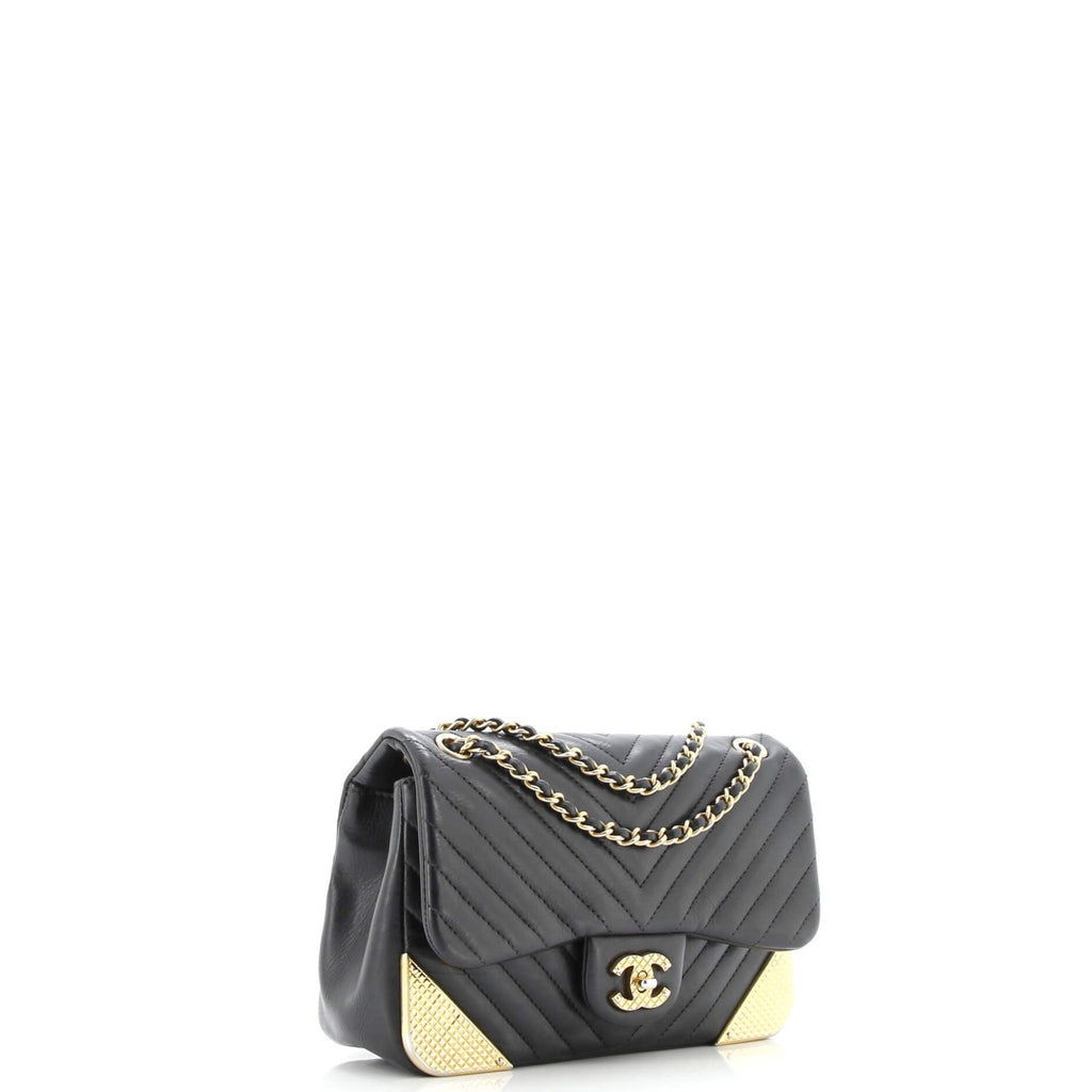 Rock the Corner Flap Bag Chevron Calfskin Mini