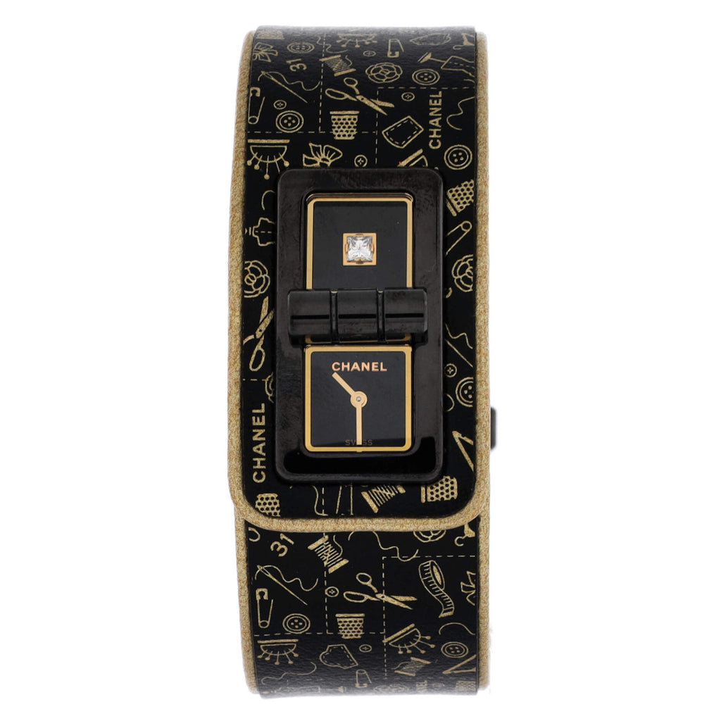 Code Coco Quartz Watch Stainless Steel with Diamond and Printed Leather 25