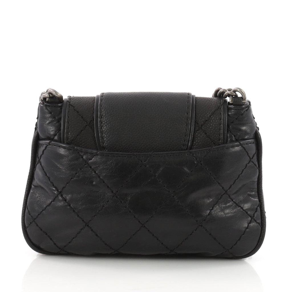 Bubble Graphic Messenger Quilted Calfskin with Caviar Mini