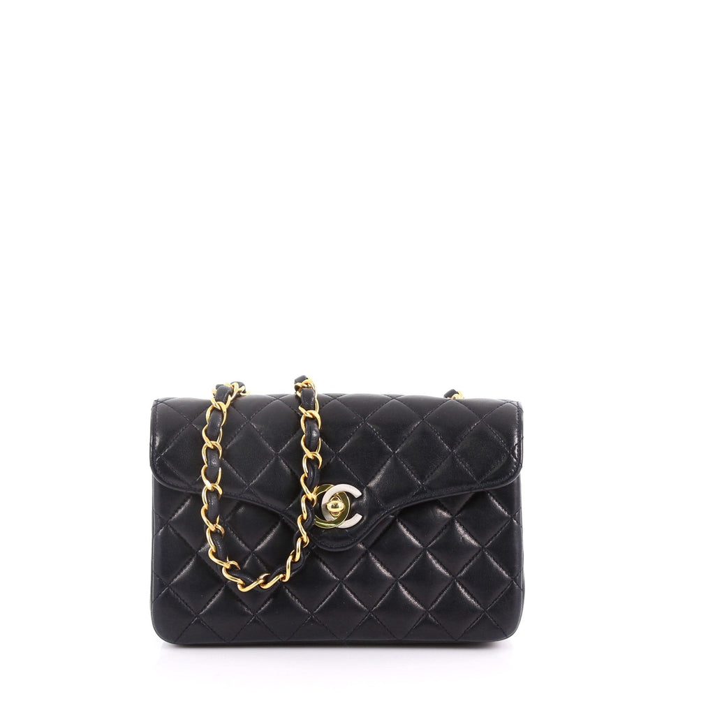 Vintage Two-Tone CC Flap Bag Quilted Lambskin Mini