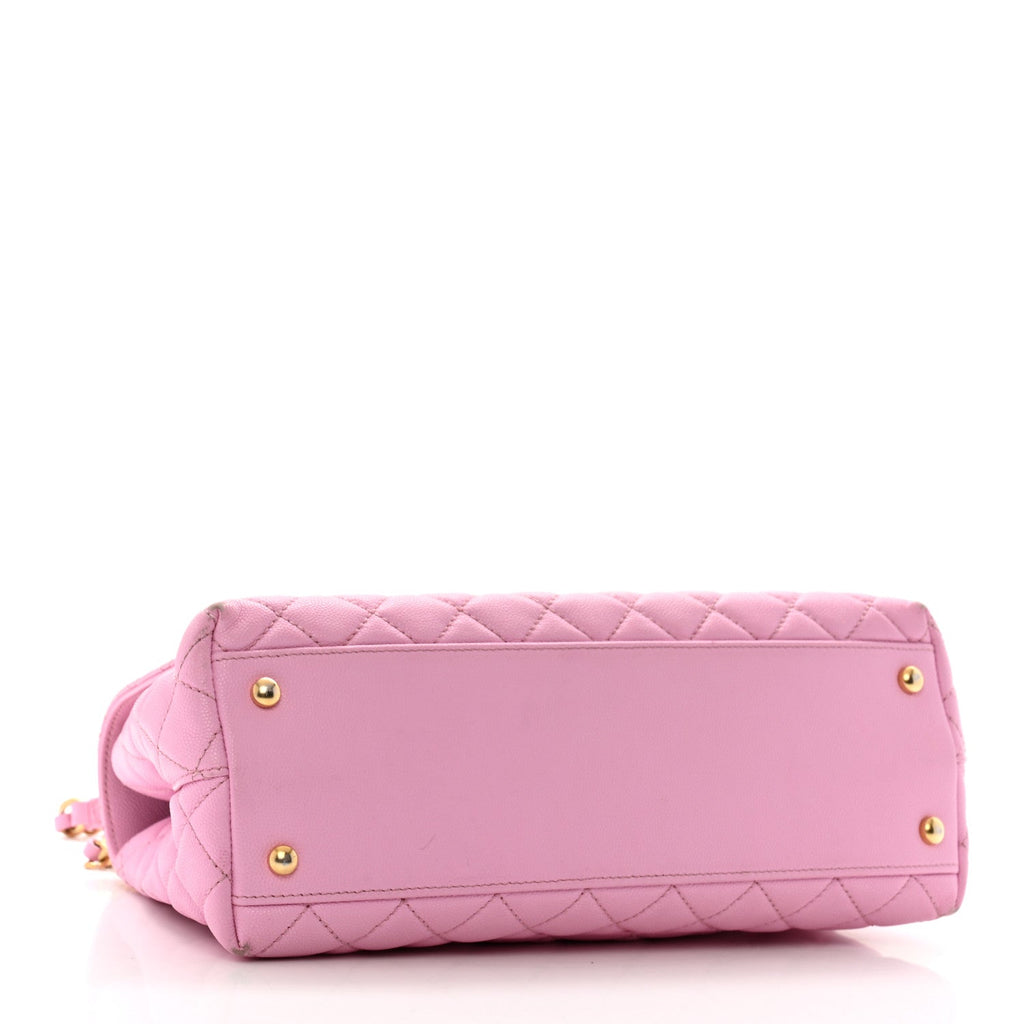 Caviar Quilted Small Coco Chain Handle Flap Lilac